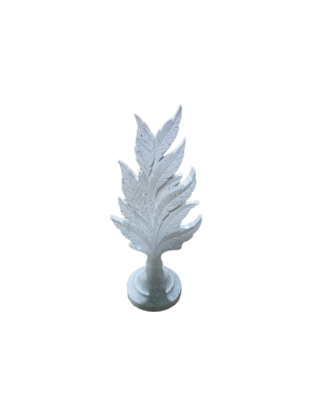Blatt Weiß Stehend Dekofigur Skulptur Dekofigur Polyresin Set moebel17 Marmoroptik, 2er aus