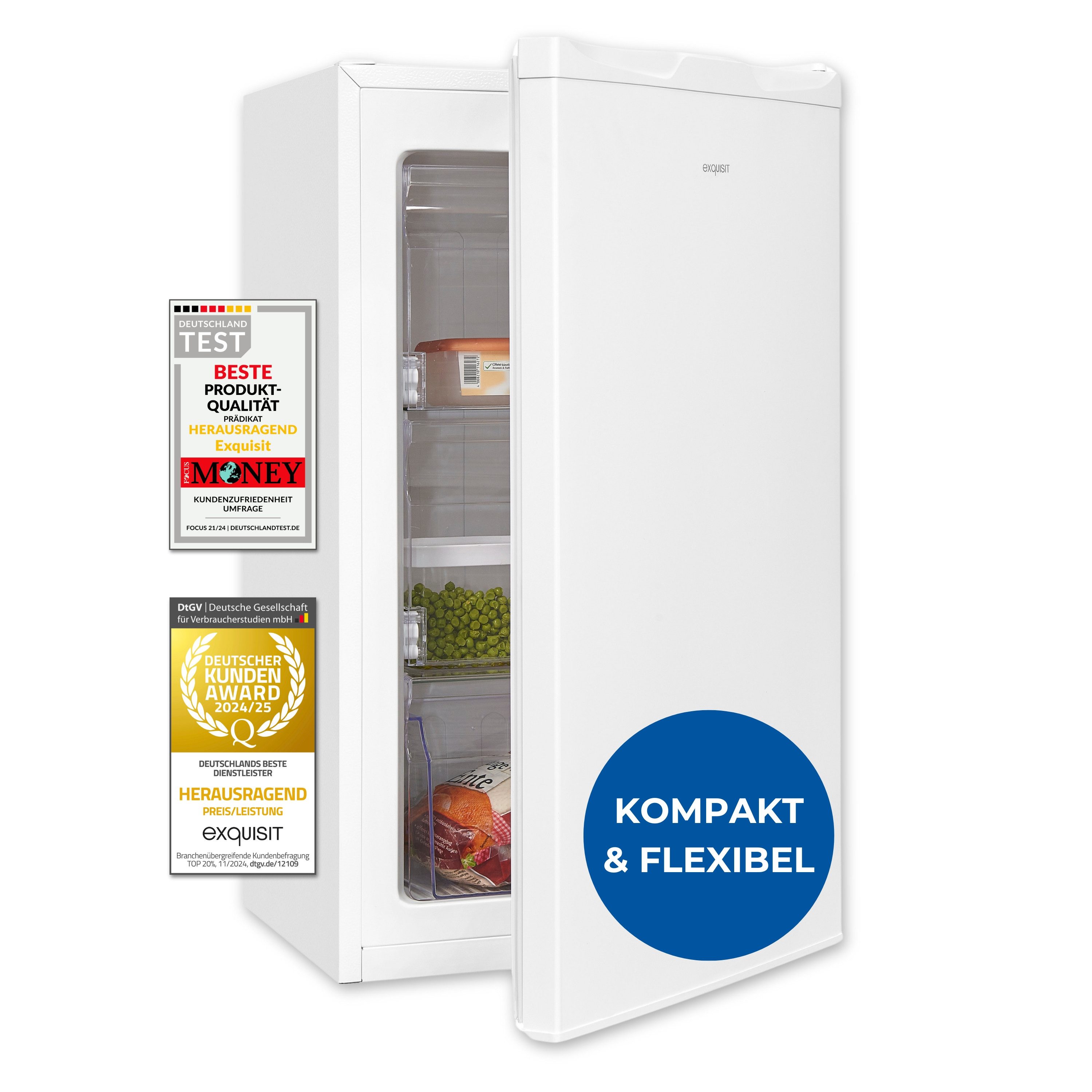 exquisit Gefrierschrank GS5111-330E, 82.5 cm hoch, 45.3 cm breit