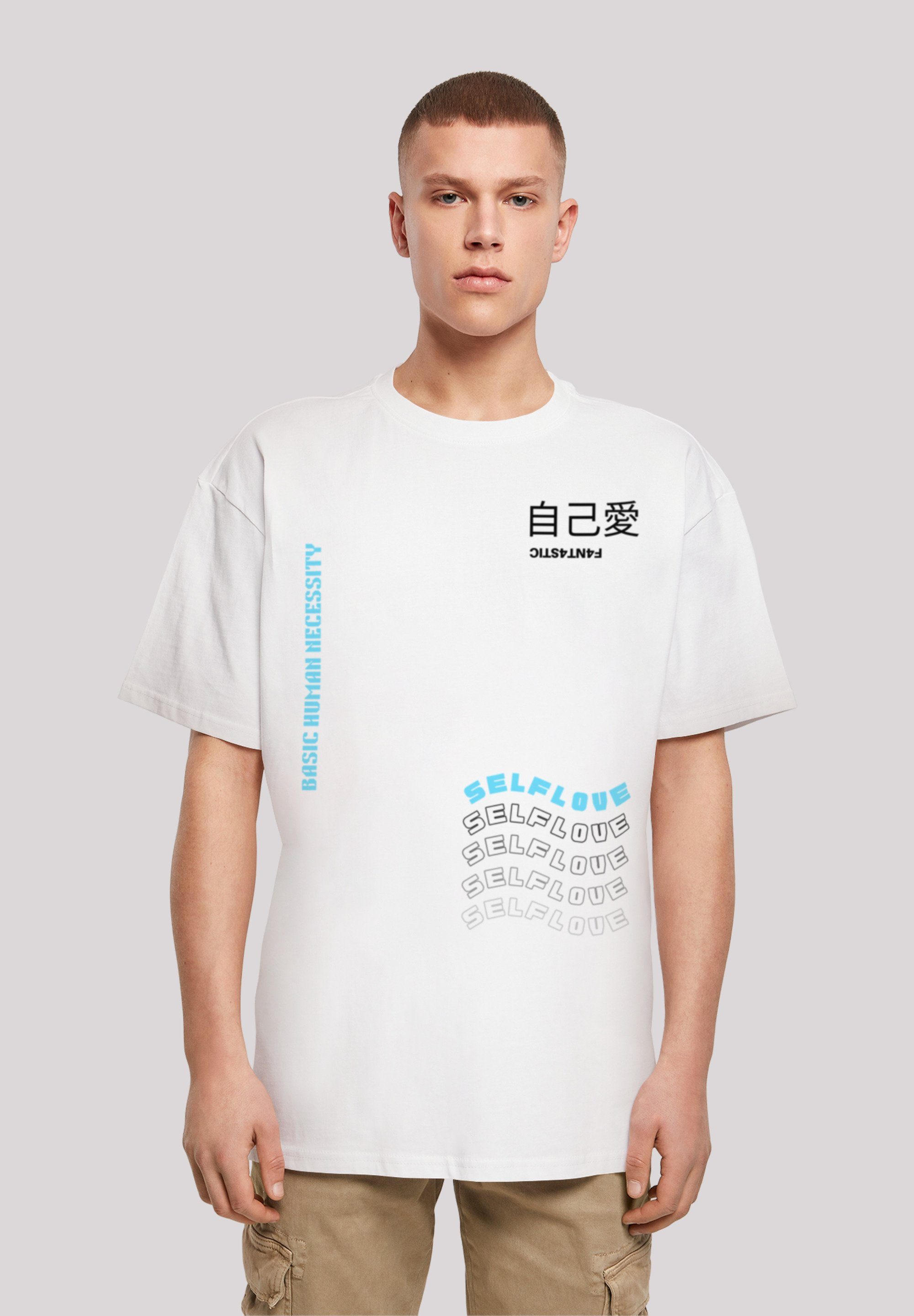 F4NT4STIC T-Shirt Self Love OVERSIZE TEE Print weiß