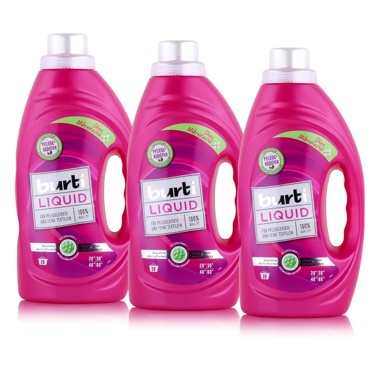 burti burti Liquid Feinwaschmittel 1,45L - Für pflegeleichte Textilien (3er Colorwaschmittel