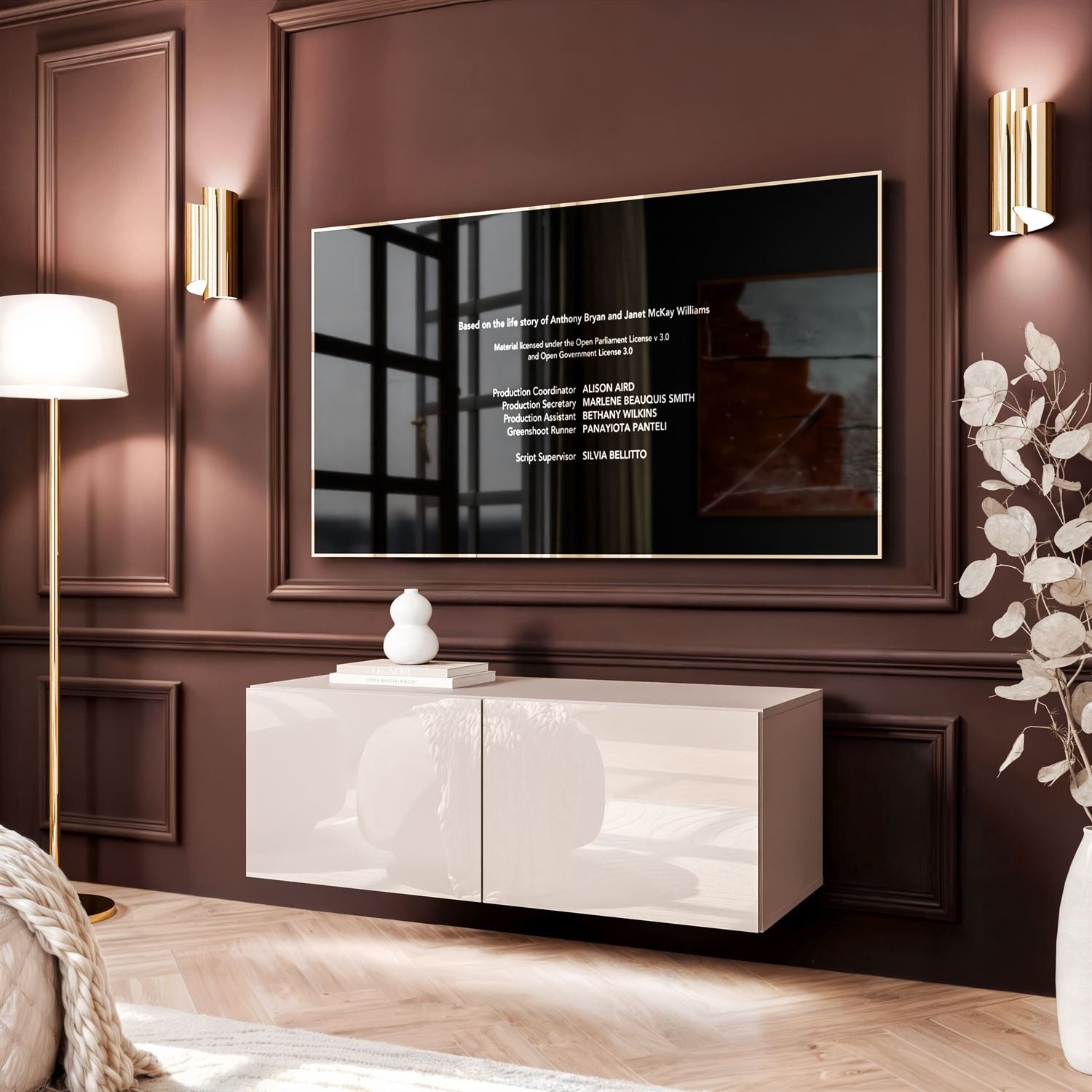 Lookway TV-Schrank COLGANTE 100 in Kaschmir Hochglanz Hängendes TV-Board günstig online kaufen