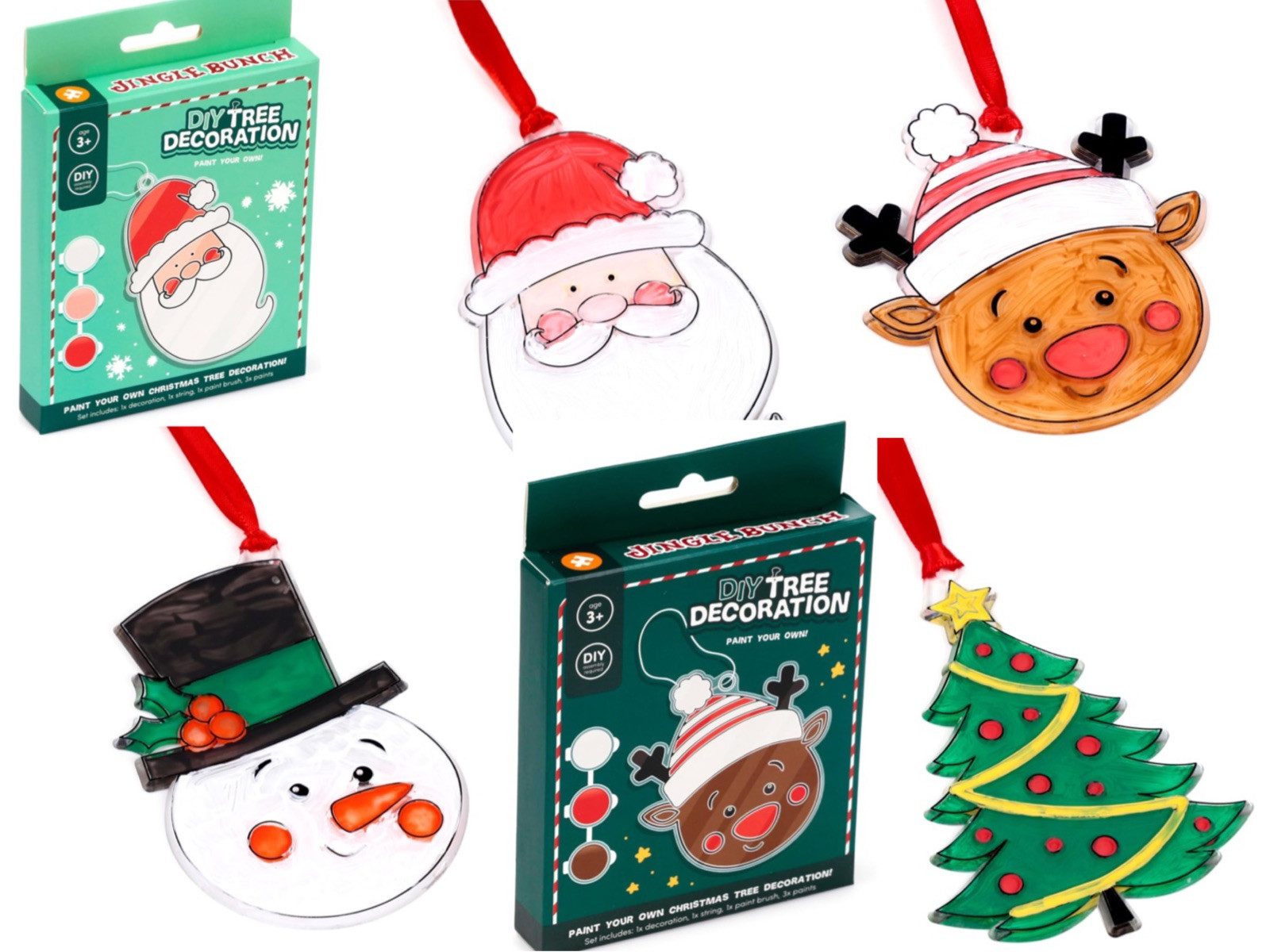 LK Trend & Style Fensterbild Weihnachtsbaumschmuck zum Selbstbemalen, Kreativ mit Kinder