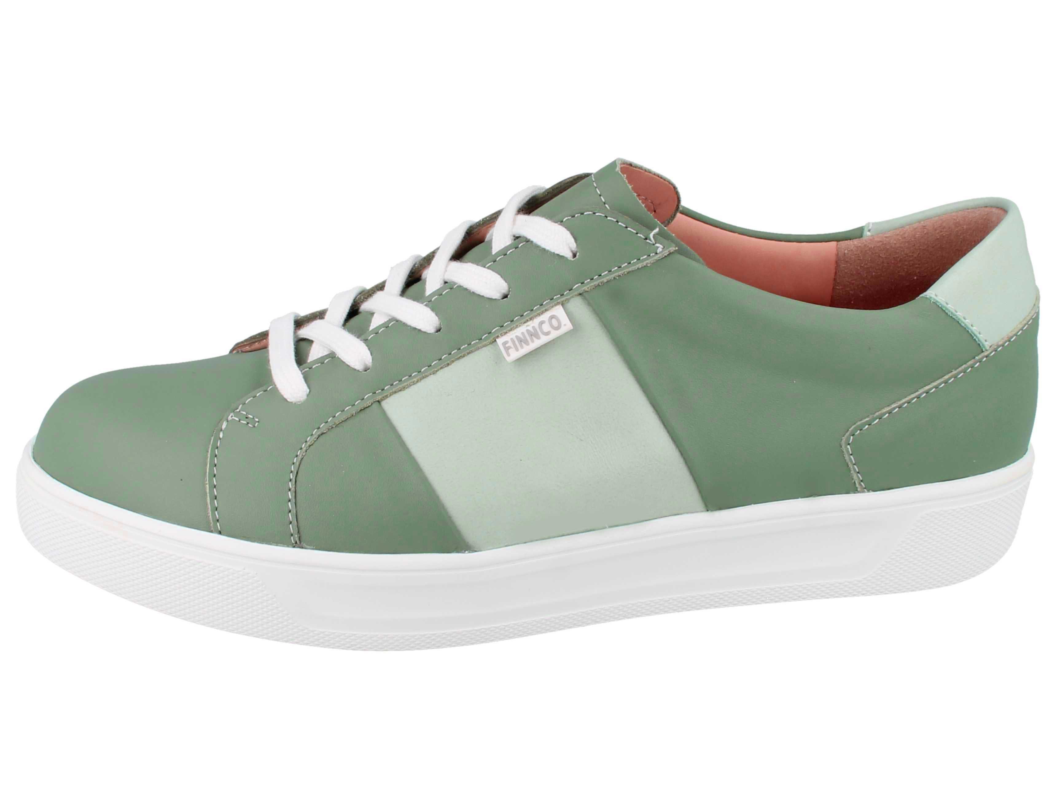 Finn Comfort FINN COMFORT Malita Damen Sneaker mintgrün Glattleder - Größe: UK 7 Schnürschuh