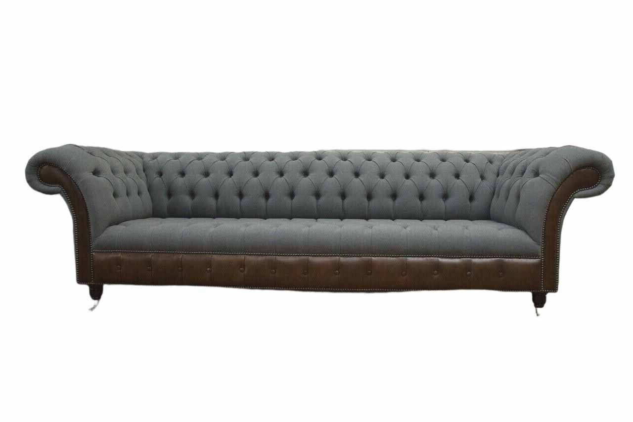 JVmoebel Sofa Englische Chesterfield Luxus Textil Sofa 4 Sitzer Sofa Polster Design, Made In Europe