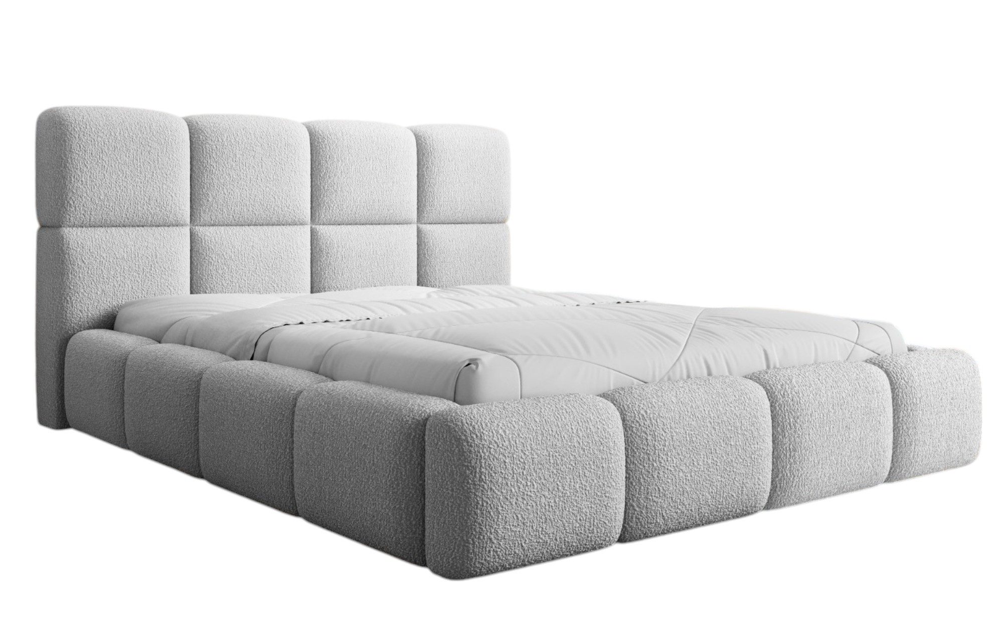 Compleo Polsterbett aus Bouclé MERID Doppelbett günstig online kaufen