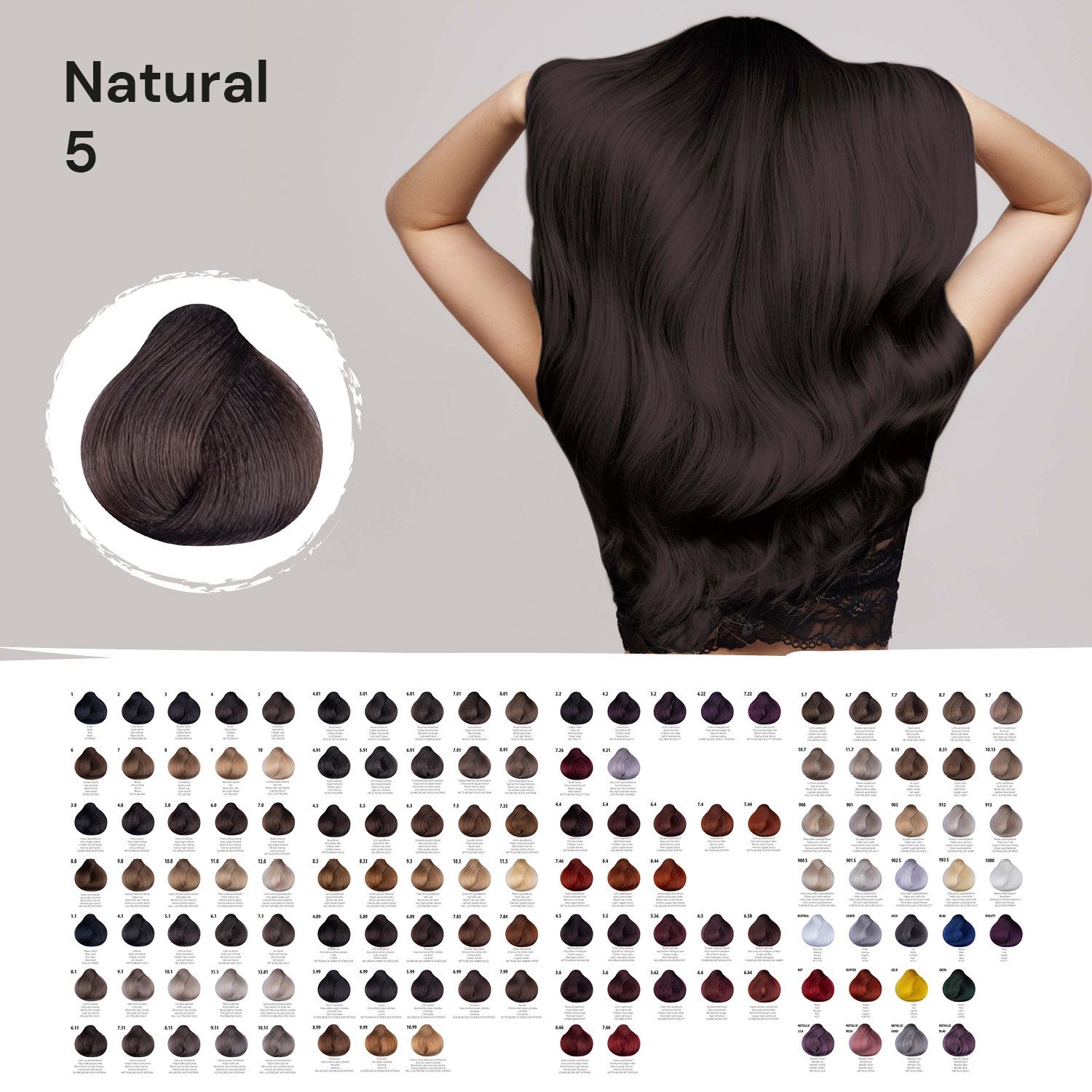 Femmas Premium Haarfarbe FemMas Hair Color Cream 100ml Haarfarbe Hellbraun 5