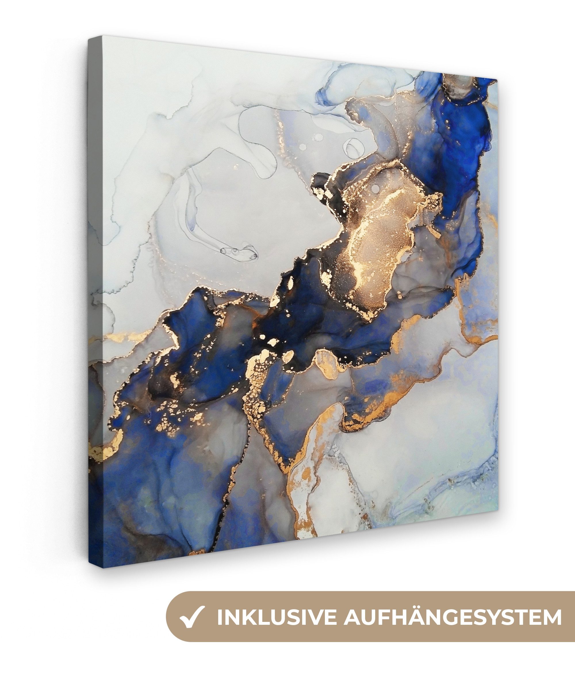 OneMillionCanvasses® Leinwandbild Marmor - Blau - günstig online kaufen