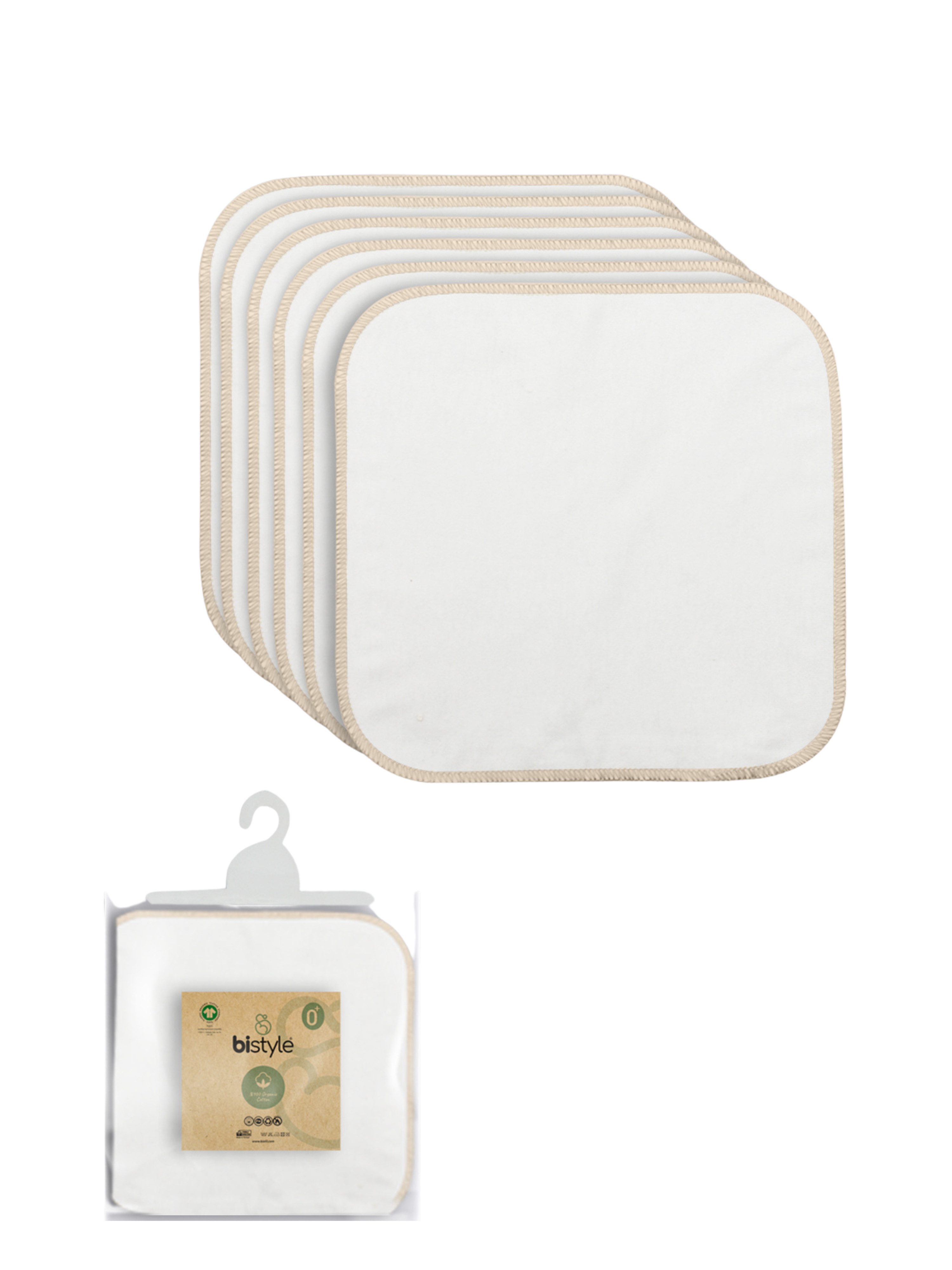 bistyle Spucktuch Spucktücher für Babys 28x28cm aus Bio-Baumwolle, (Set, 6-tlg., 6er pack), Basic
