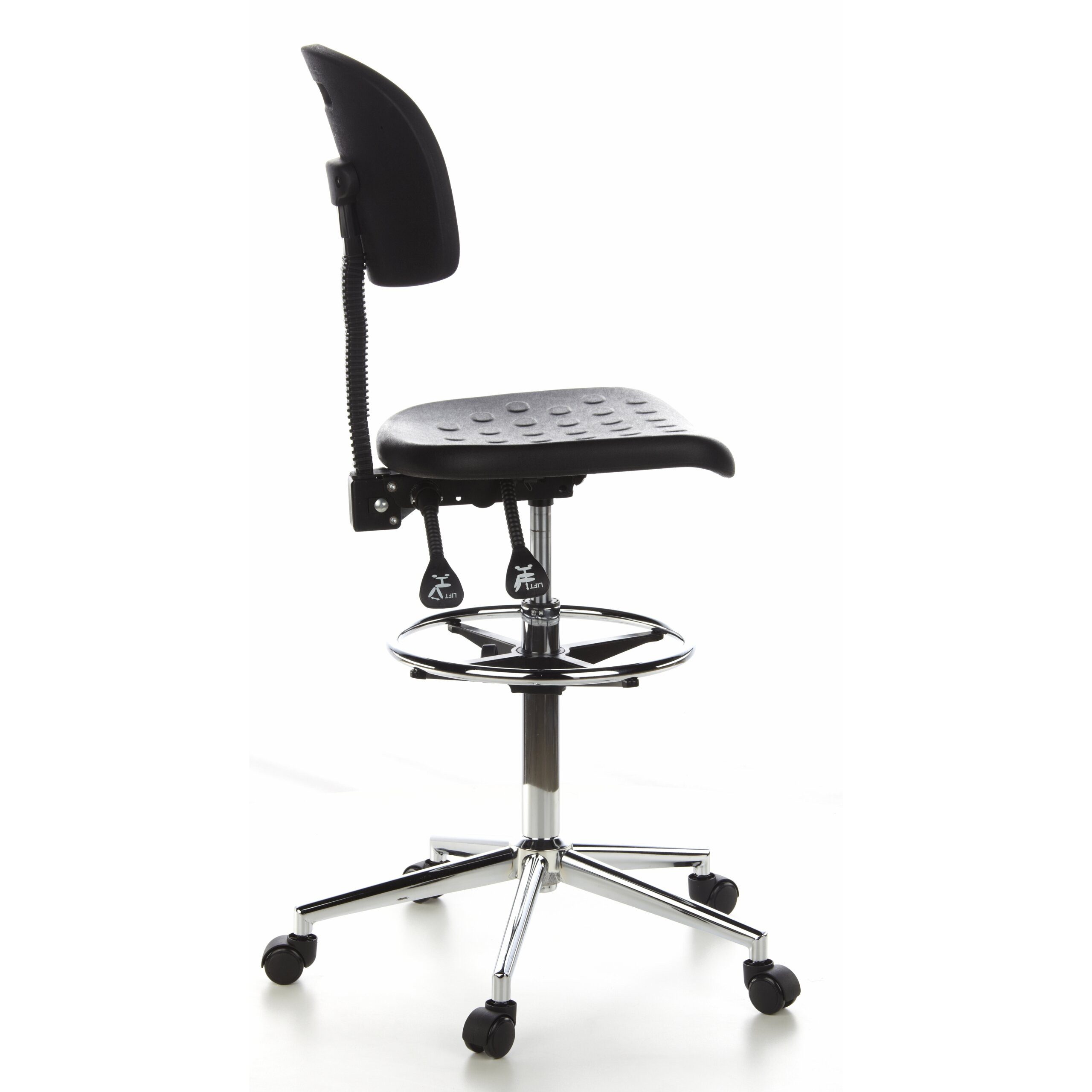 hjh OFFICE Drehstuhl Counterstuhl Top Work 23 Kunstleder ohne Armlehnen (1 St), Arbeitsstuhl hoch, Bürostuhl mit Fußablage