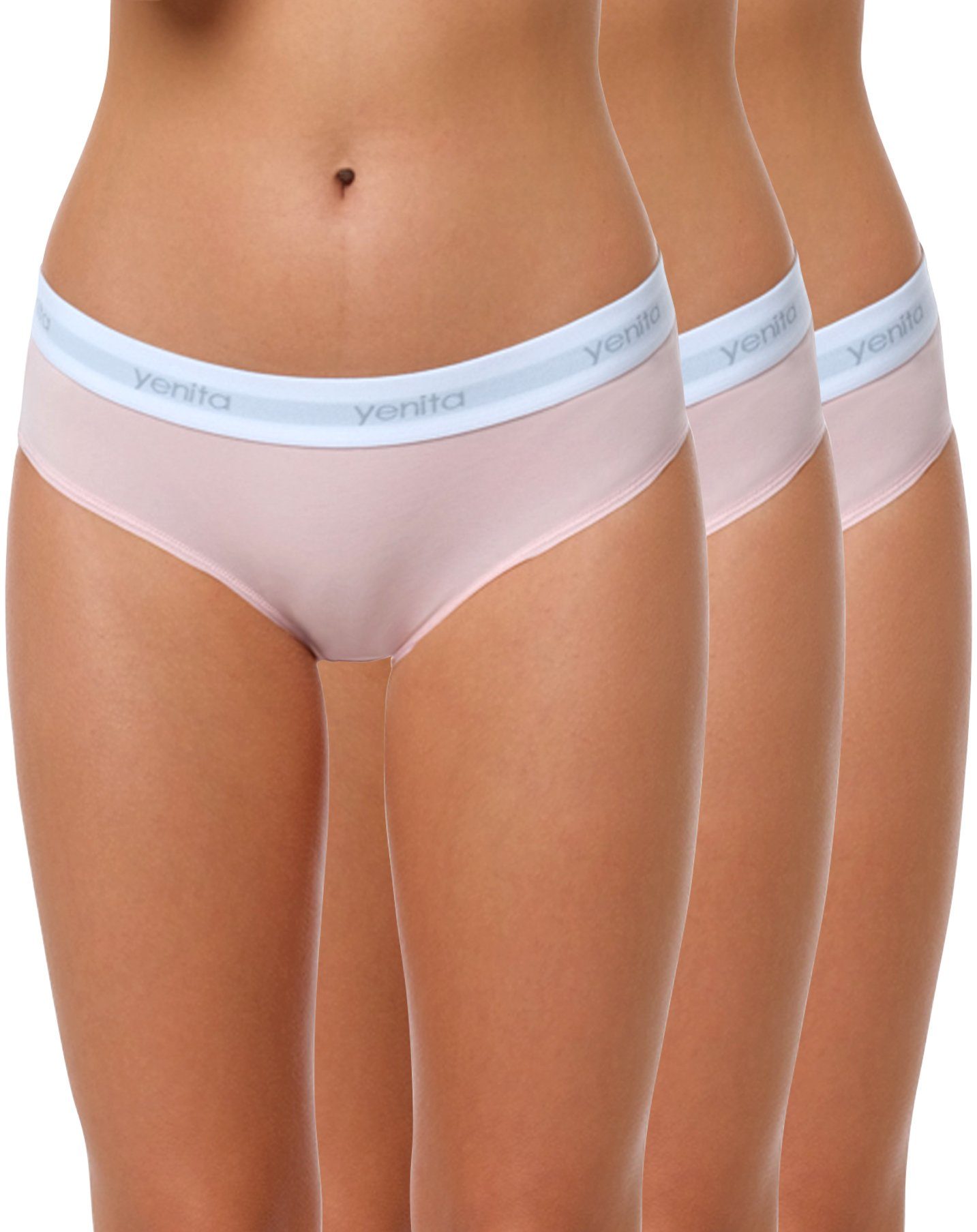 Yenita® Slip Modern-Sports-Collection (3-St) in weicher Baumwoll-Stretch-Qualität pink