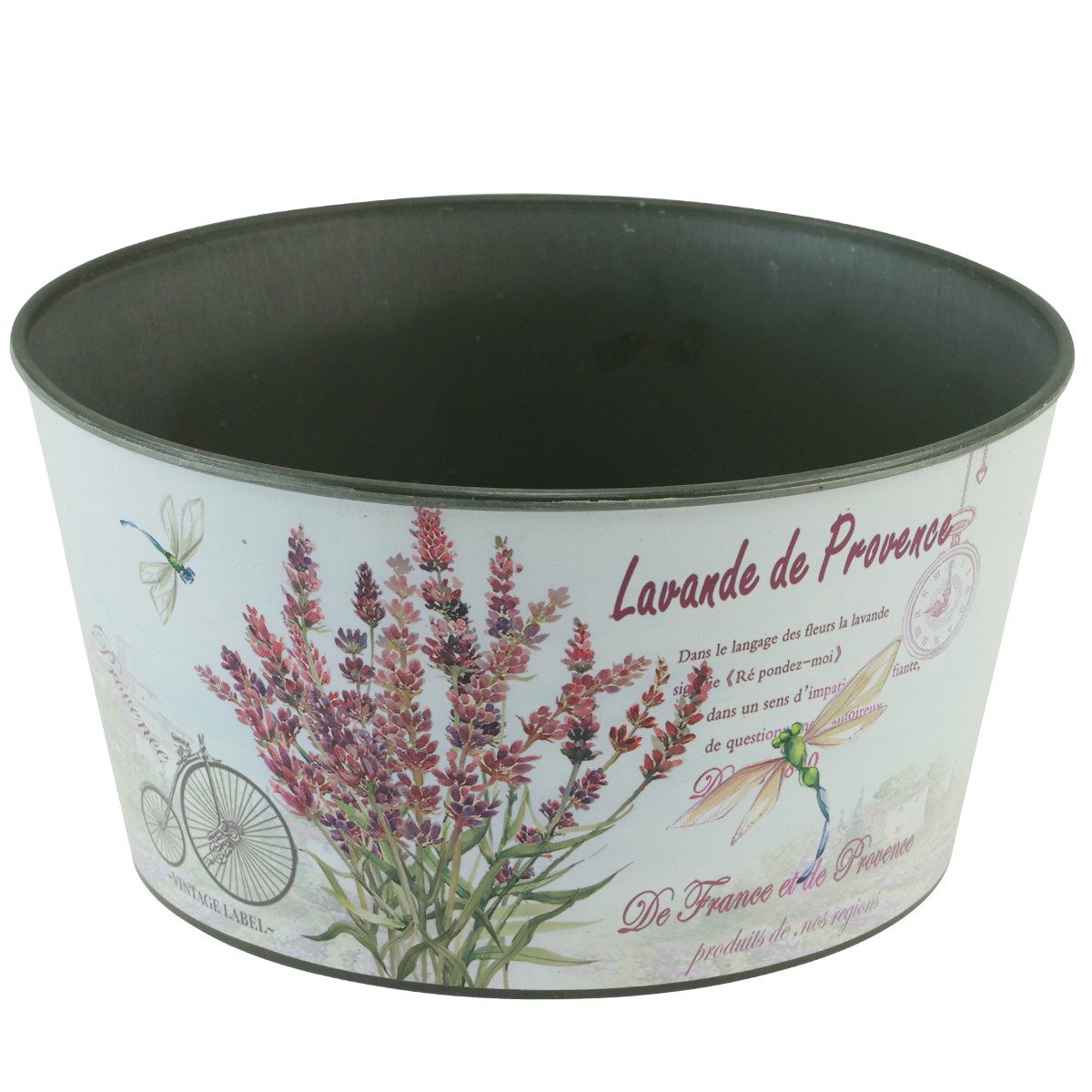 Florists Products Blumentopf Runder dekorativer Kunststoff-Blumentopf mit Lavendelmotiv