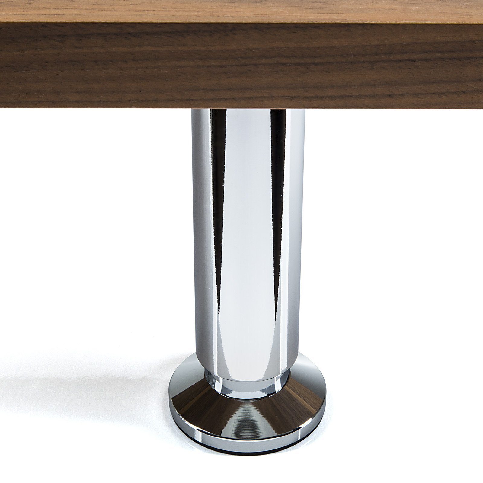 SO-TECH® Möbelfuß ALPHA, belastbar bis 250 kg, höhenverstellbar bis 15 mm, (1-St), Höhe 50 mm, Aluminium, Chrom poliert