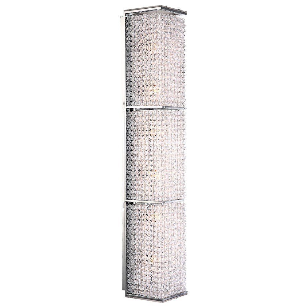 GLOBO LIGHTING LED Wandleuchte, Leuchtmittel nicht inklusive, Wand Lampe Acryl Kristalle klar Chrom Leuchte Beleuchtung CALOY