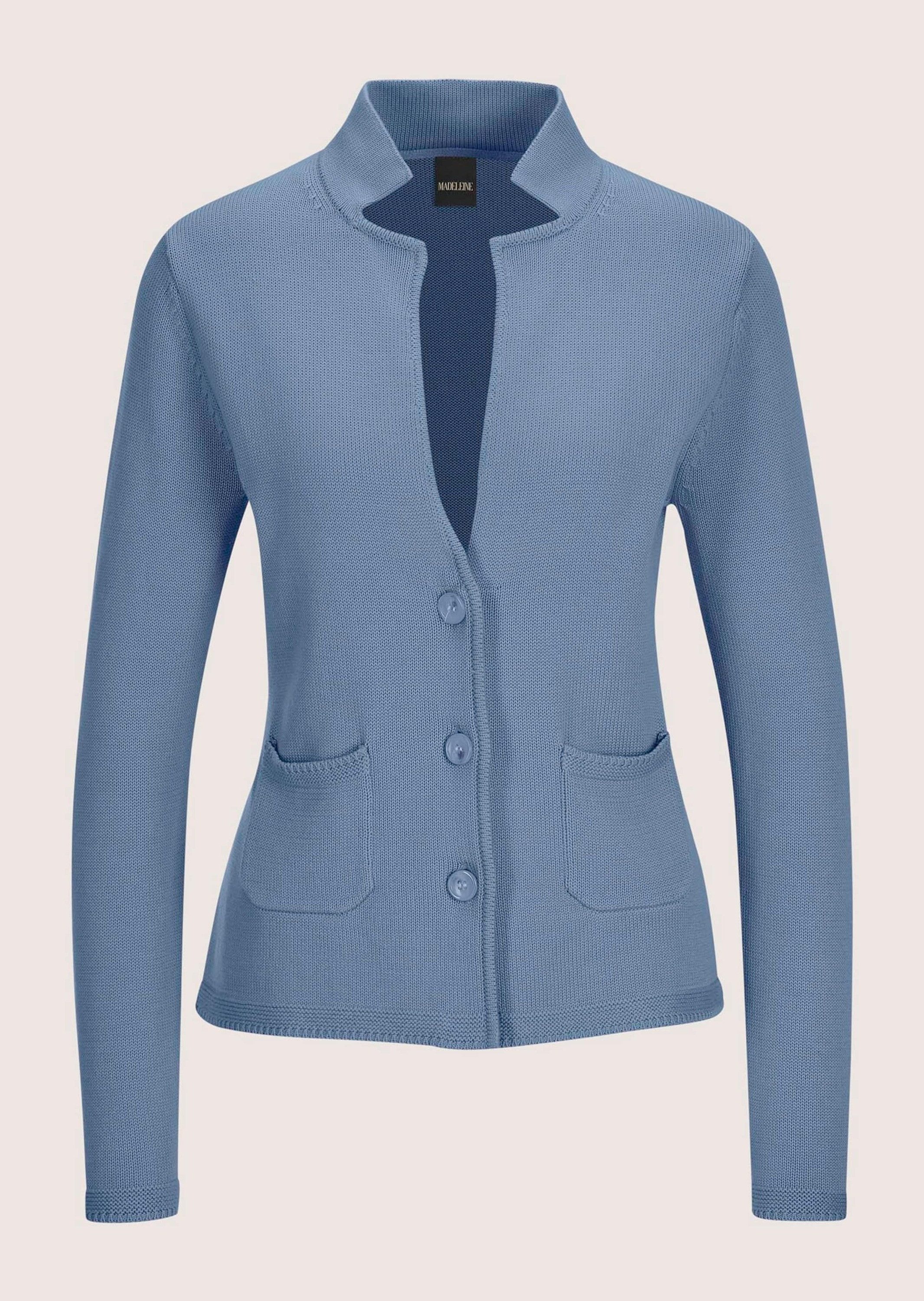 Strickjacke Eleganter Blazer mit feinem Glattstrick