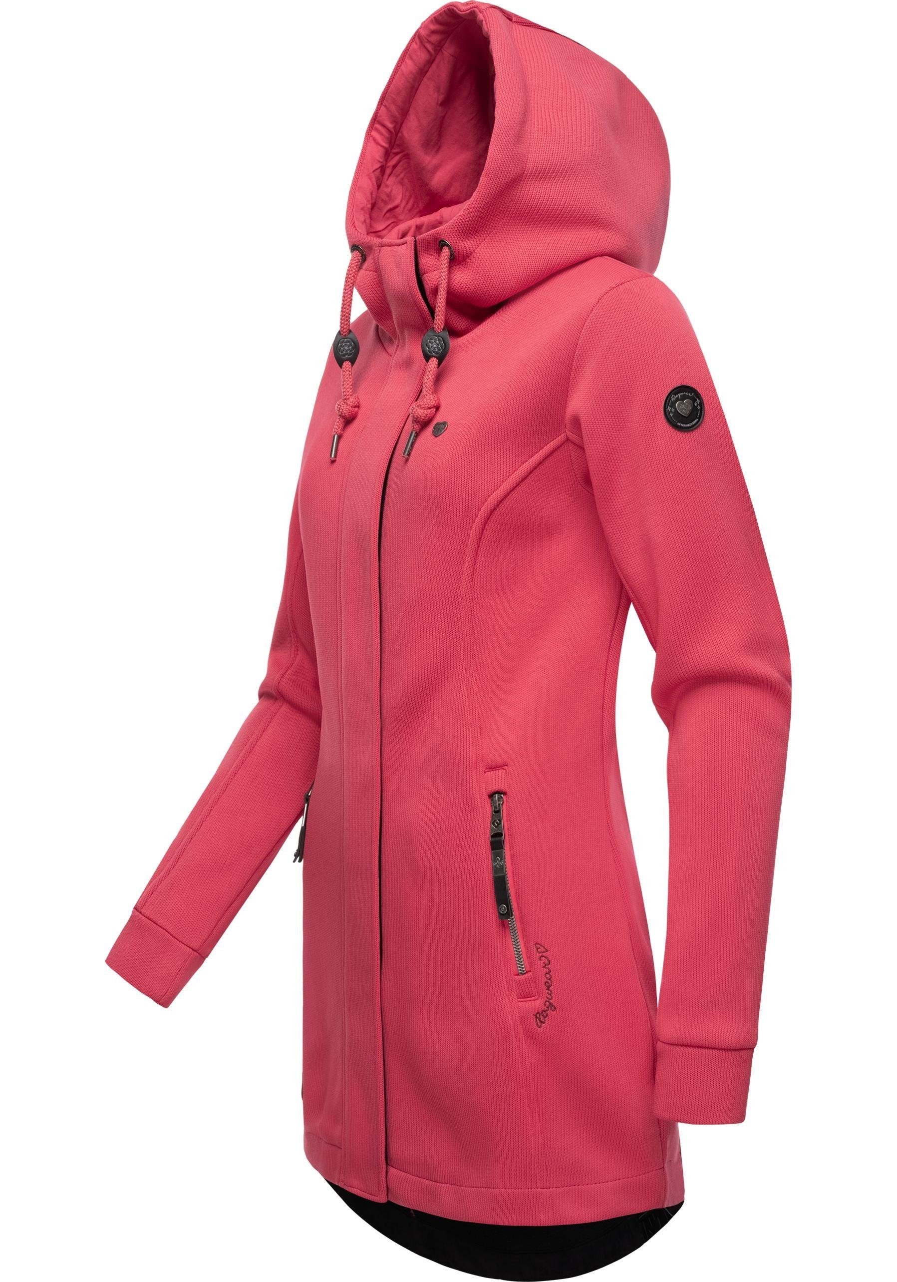 Ragwear Kapuzensweatjacke Letti Bonded Sportliche Kapuzenjacke in Feinstrick-Optik