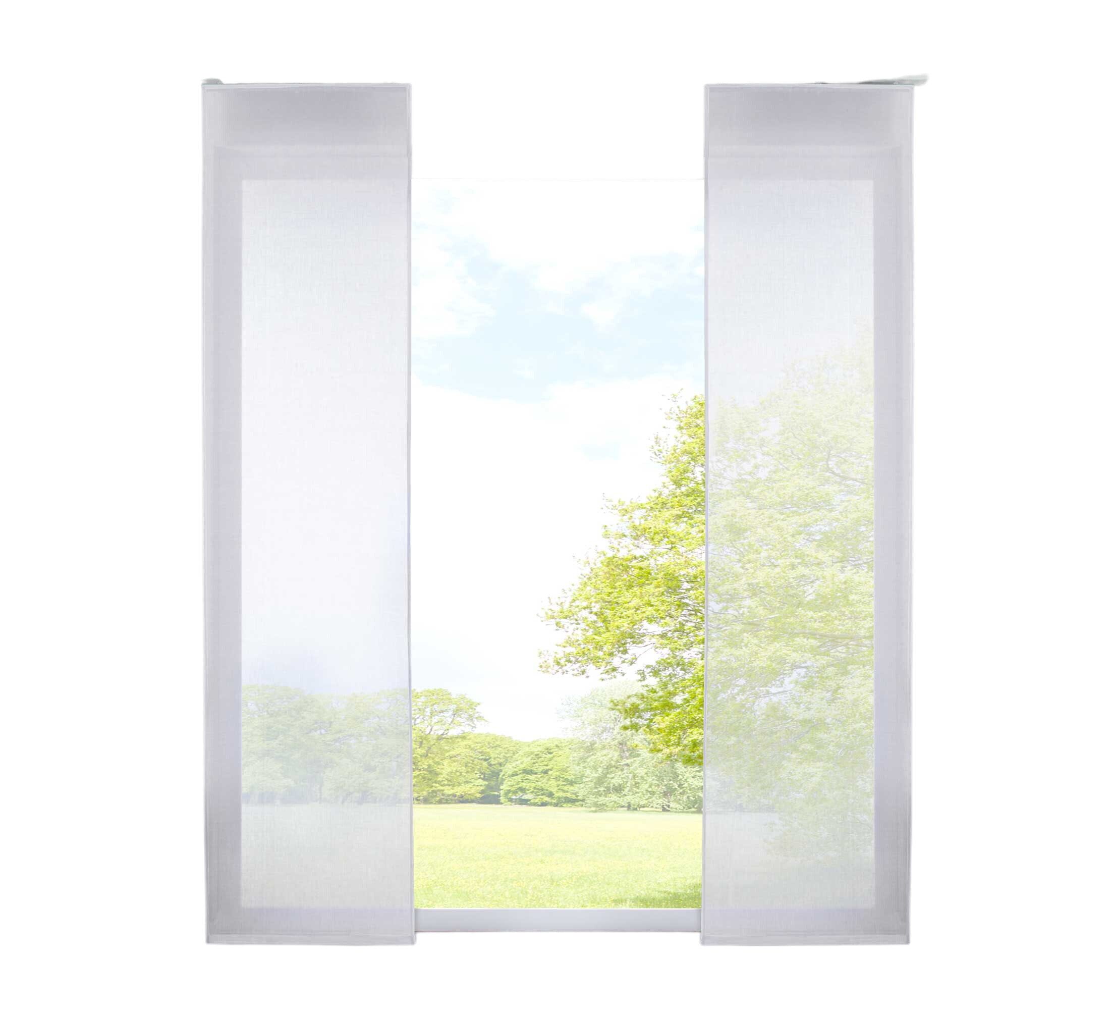 Gardinenbox Schiebegardine (2 St), Kräuselband, halbtransparent, Voile, Flä günstig online kaufen