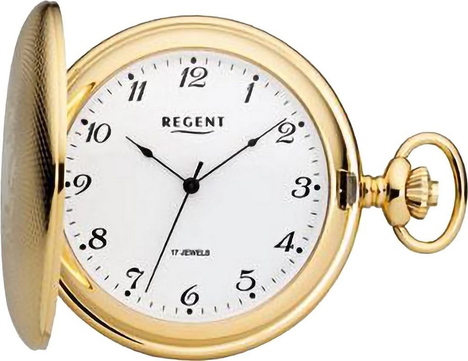 Regent Taschenuhr P714-19403049, (Set, 2-tlg., mit dazu passender Kette),  Uhrzeit