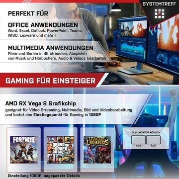 SYSTEMTREFF Basic Gaming-PC (AMD Ryzen 7 5700G, RX Vega 8, 32 GB RAM, 1000 GB HDD, 1000 GB SSD, Luftkühlung, Windows 11, WLAN)