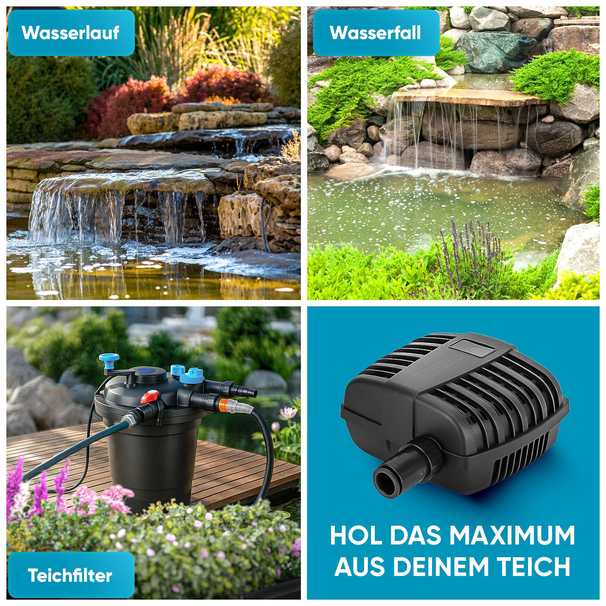 Teicher Teichpumpe Effiziente Filterpumpe für Teich – Bild 5 von 5
