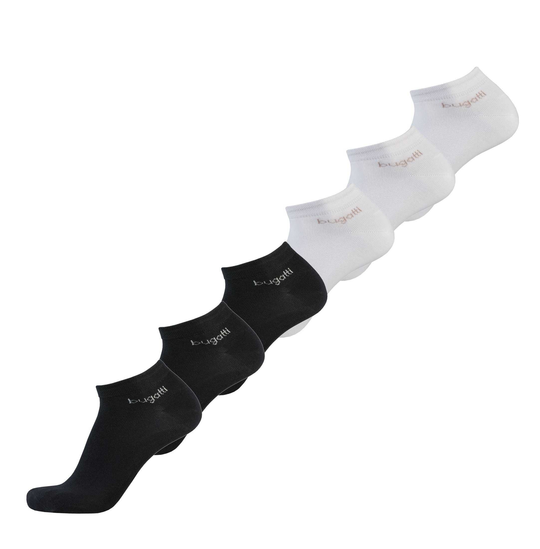 Socken bugatti Herren Sneaker 6er Pack uni basic schwarz 43-46