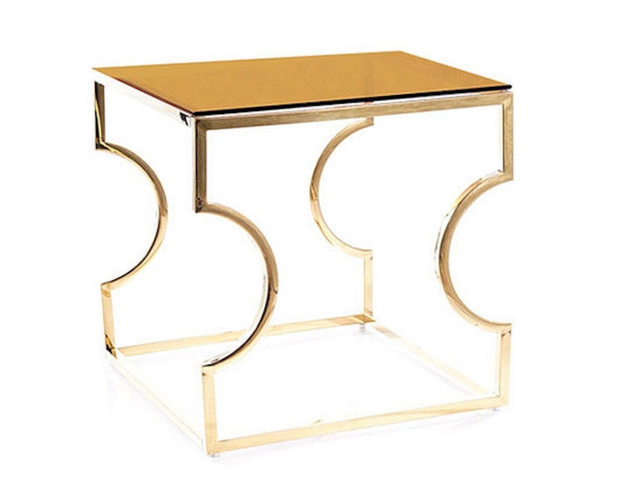 Feldmann-Wohnen Couchtisch Kenzo B, 55x55x55cm Bernsteinfarben Gold