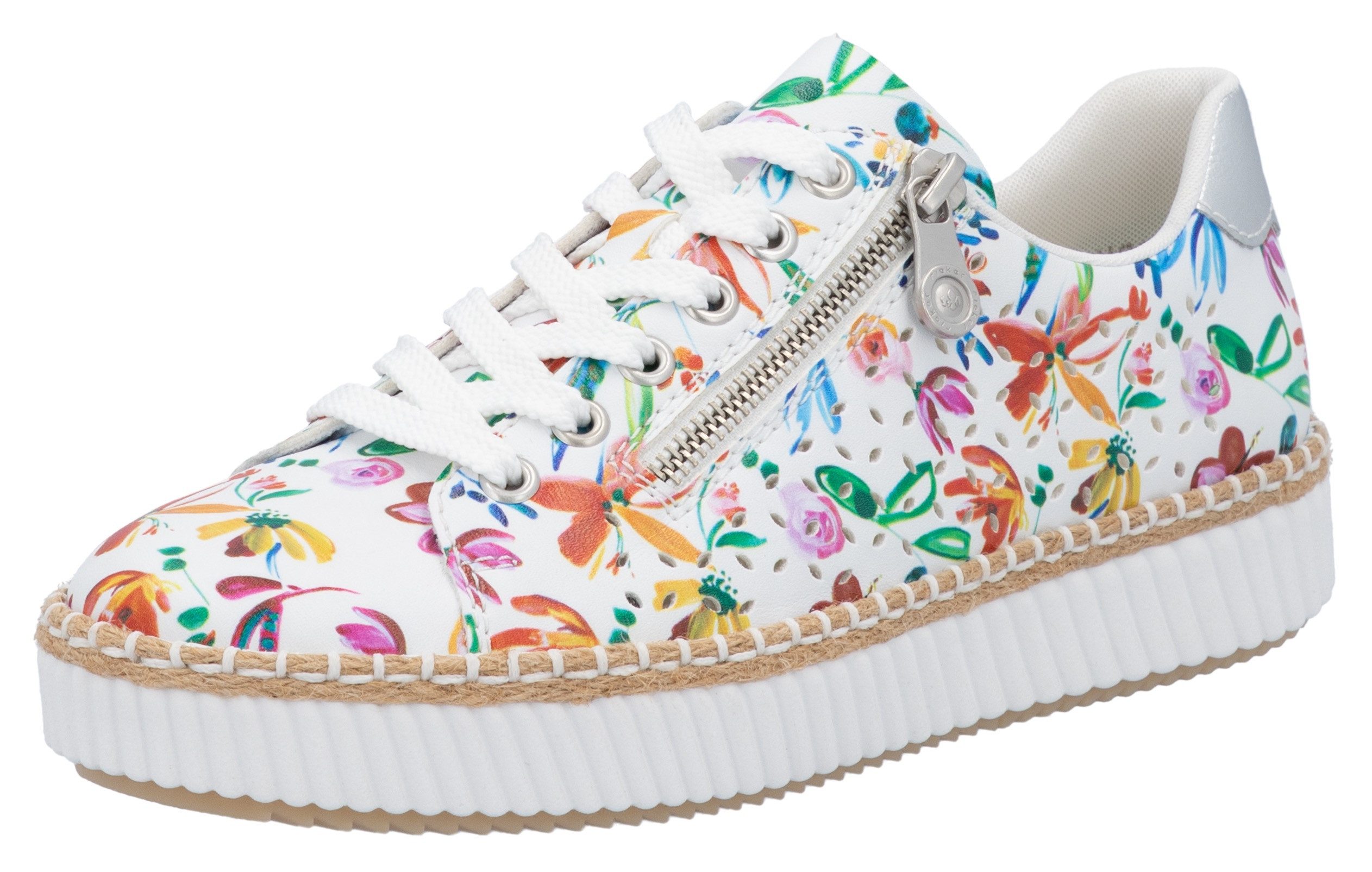 Rieker Plateausneaker, Schnürschuh, Halbschuh, Sneaker mit seitlichem Reißverschluss