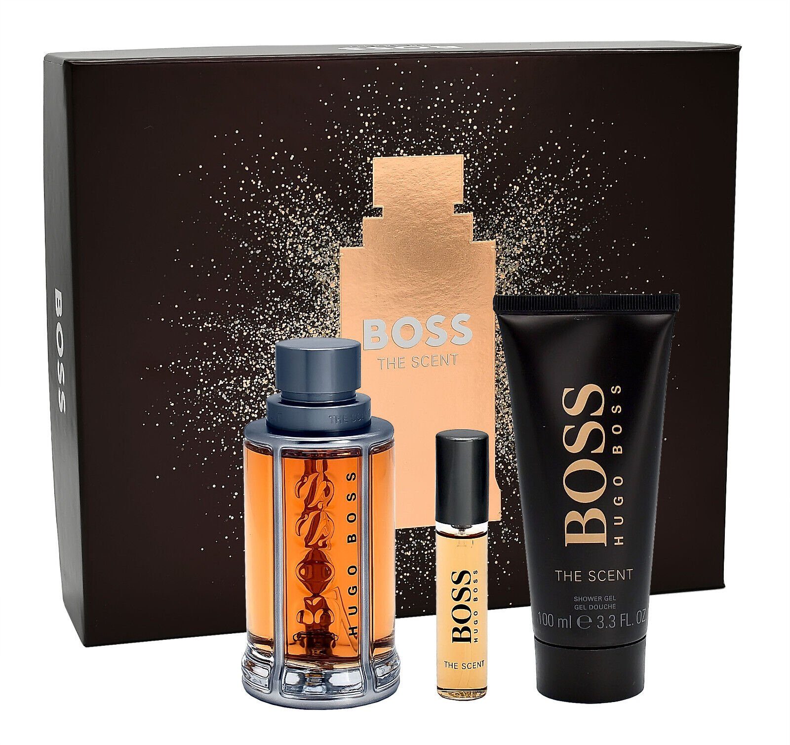 + EDT BOSS Duft-Set BOSS 100ML SG 10ML THE 100ML SCENT EDT HUGO +