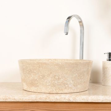 wohnfreuden Aufsatzwaschbecken Marmor Waschbecken LILI 40 cm poliert creme (Kein Set), 8_102401