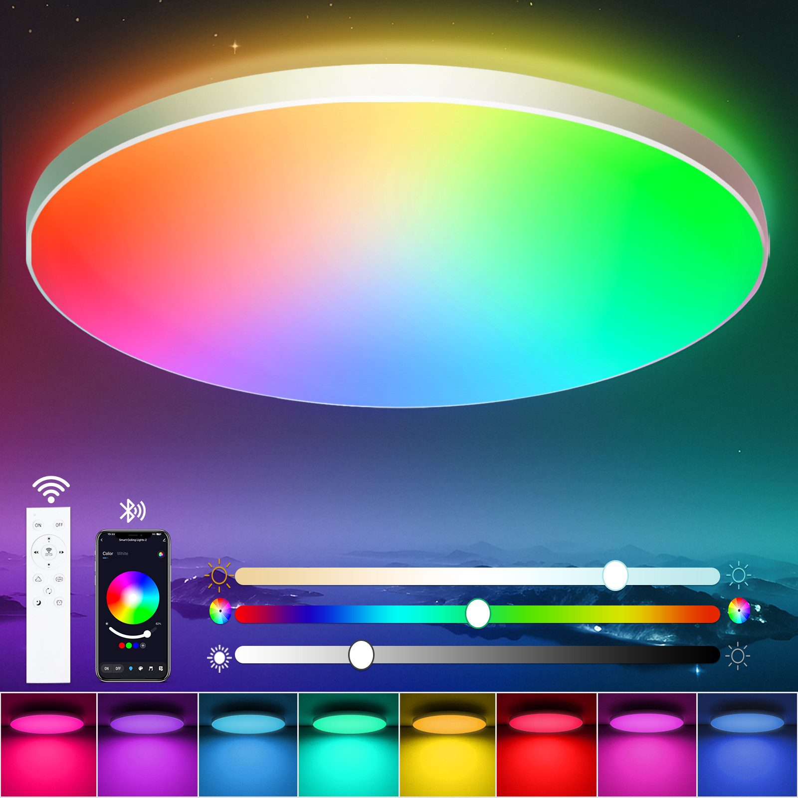 Oraymin Deckenleuchte Smartes RGB LED Deckenlampe günstig online kaufen