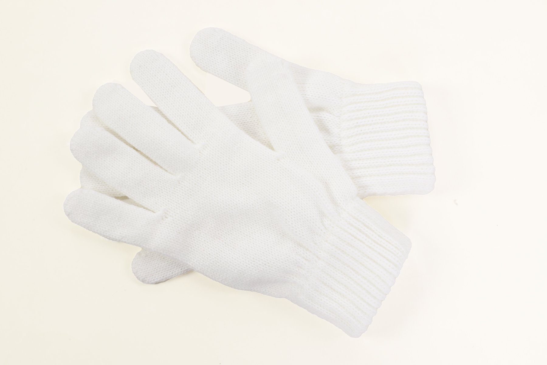 Herren Winterhandschuhe Rippstrick Strickhandschuhe herémood Handschuhe Weiß Damen Strickhandschuhe