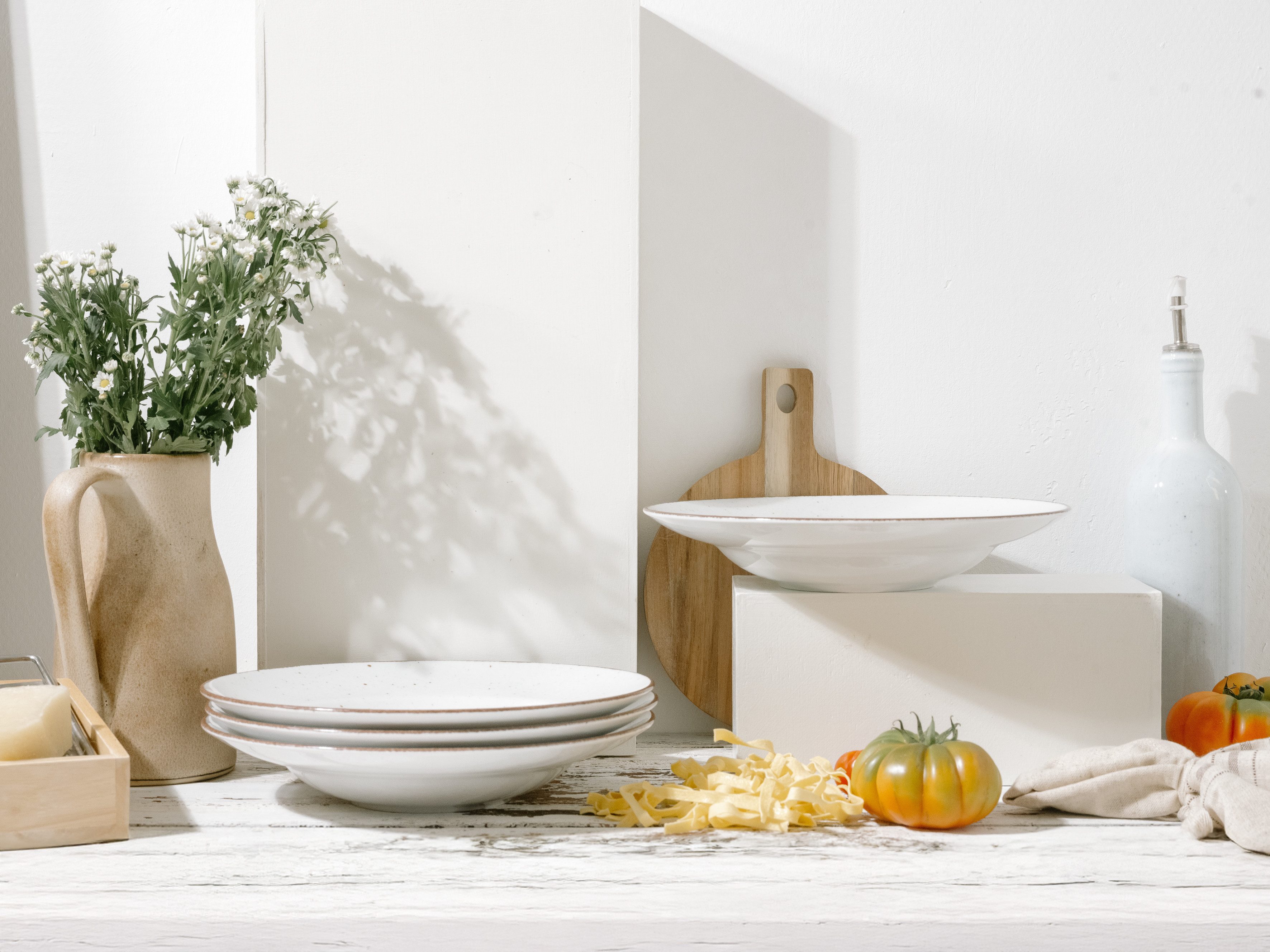 CreaTable Pastateller Vintage Nature, Teller Set, 4-tlg., (4 St), Naturverbundenes Design, Vielseitig einsetzbar