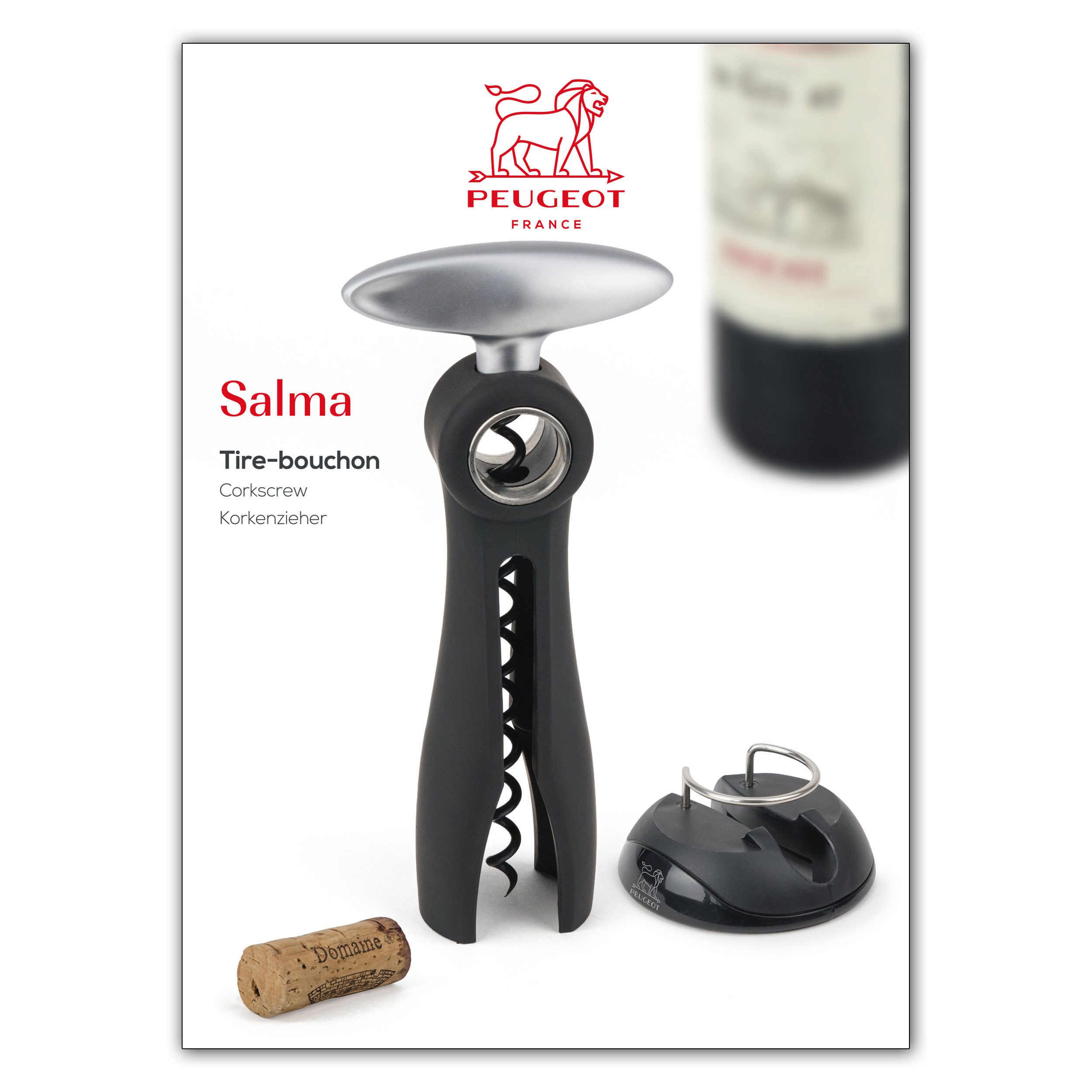 PEUGEOT Korkenzieher Salma Korkenzieher mit Manschettenschneider, Weinöffner, Flaschenöffne