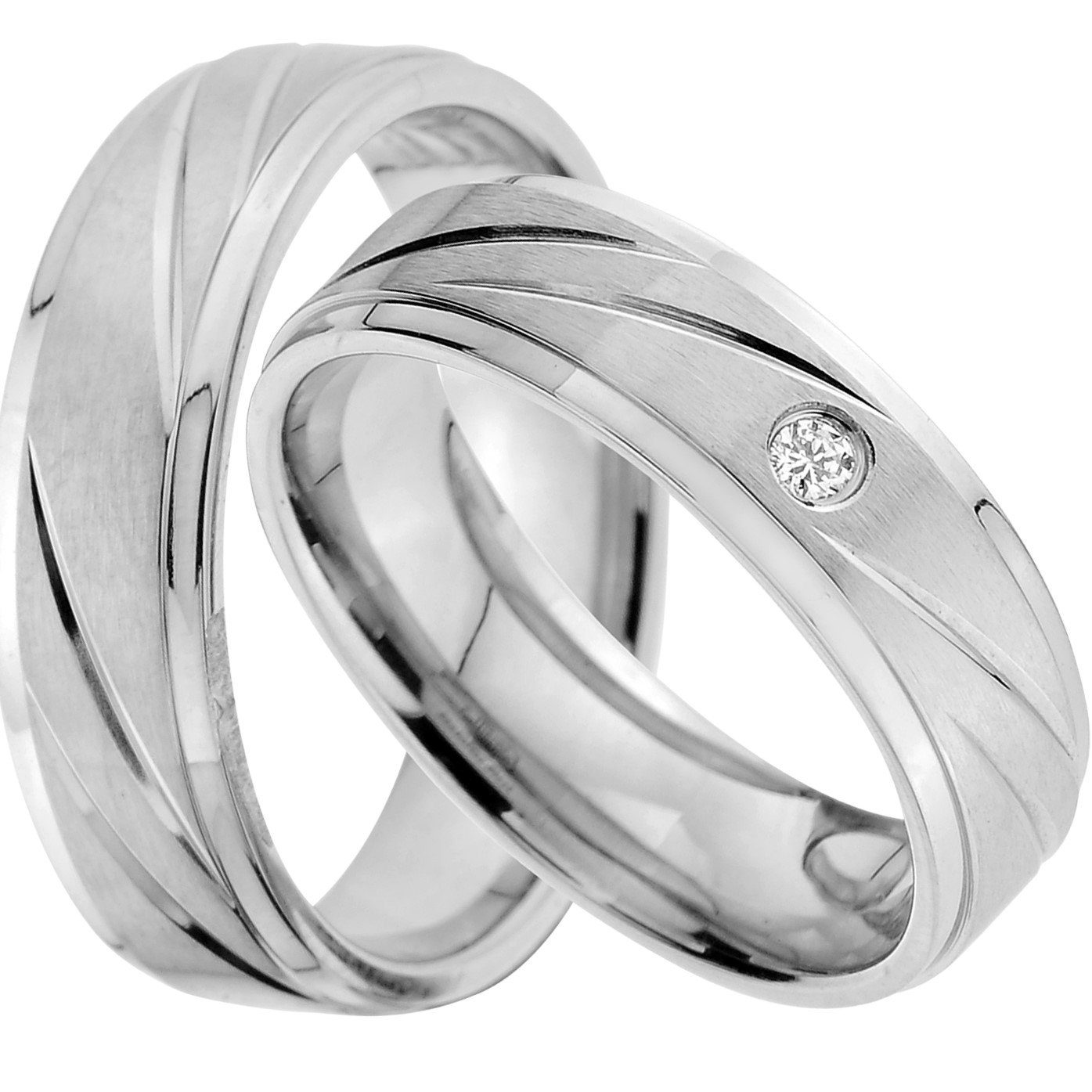 Trauringe123 Trauring Eheringe aus und Verlobungsringe Edelstahl mit Trauringe JE8 Ohne Hochzeitsringe Stein, Partnerringe