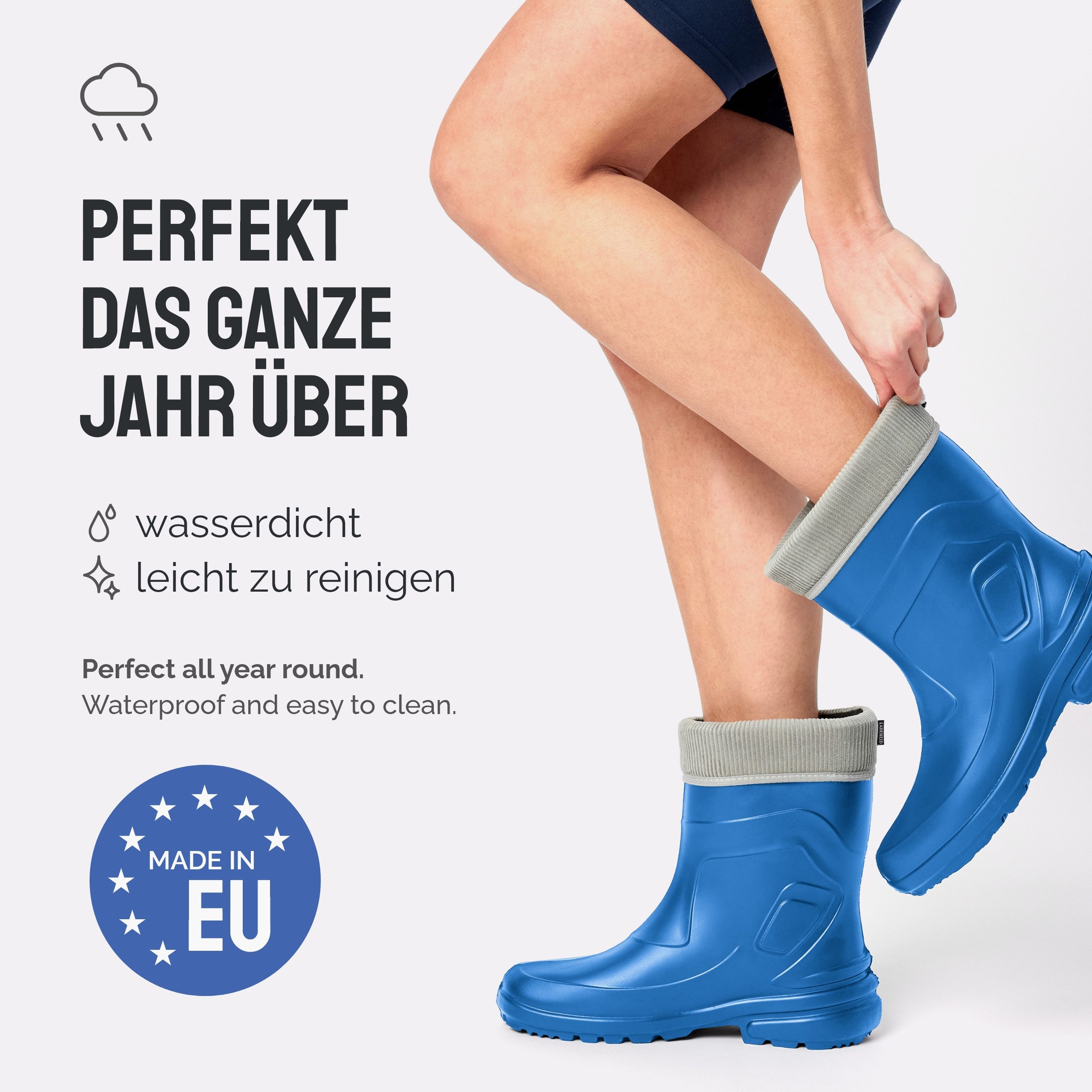 Ladeheid EVA Thermo Regenstiefel Damen LA-800-2017 Gummistiefel mit herausnehmbares Innenfutter – Bild 2 von 5
