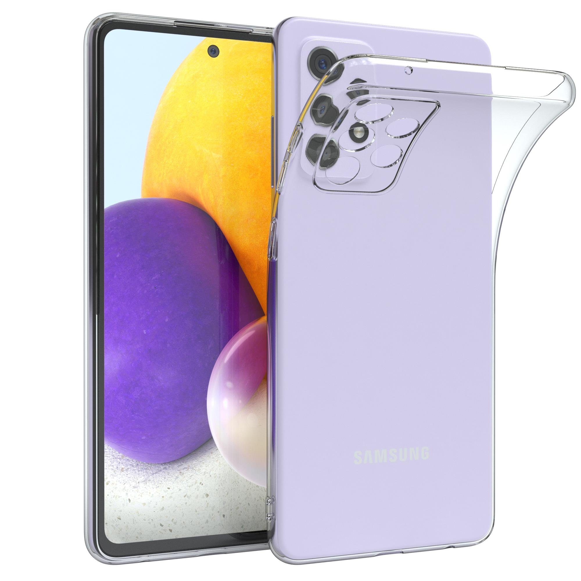 EAZY CASE Handyhülle Slimcover Clear für Galaxy A52 / A52 5G / A52s 5G 6,5 Zoll, durchsichtige Hülle Ultra Dünn Silikon Backcover TPU Telefonhülle Klar