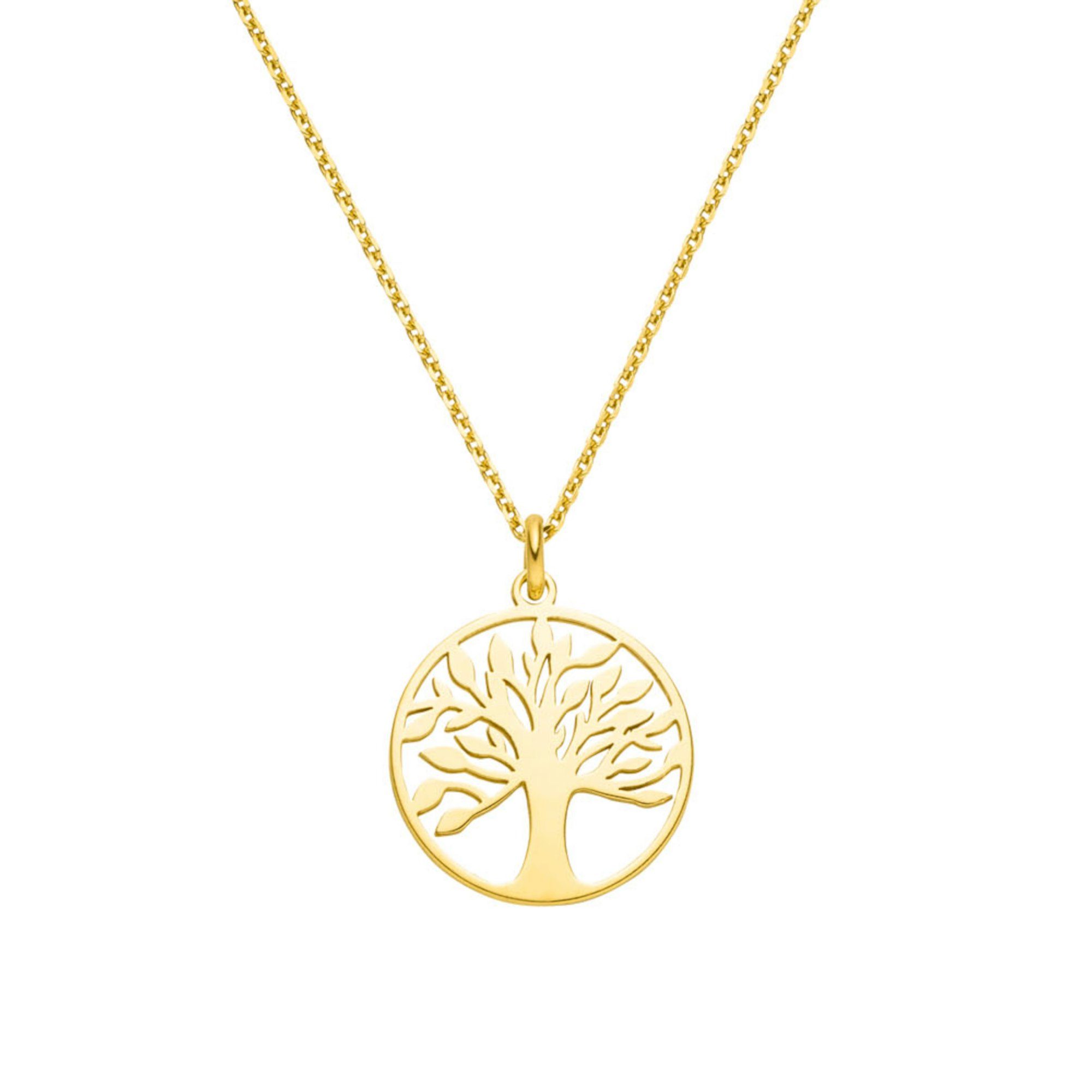 SCHOSCHON Kette mit Anhänger Halskette Baum des Lebens 925 Silber vergoldet günstig online kaufen