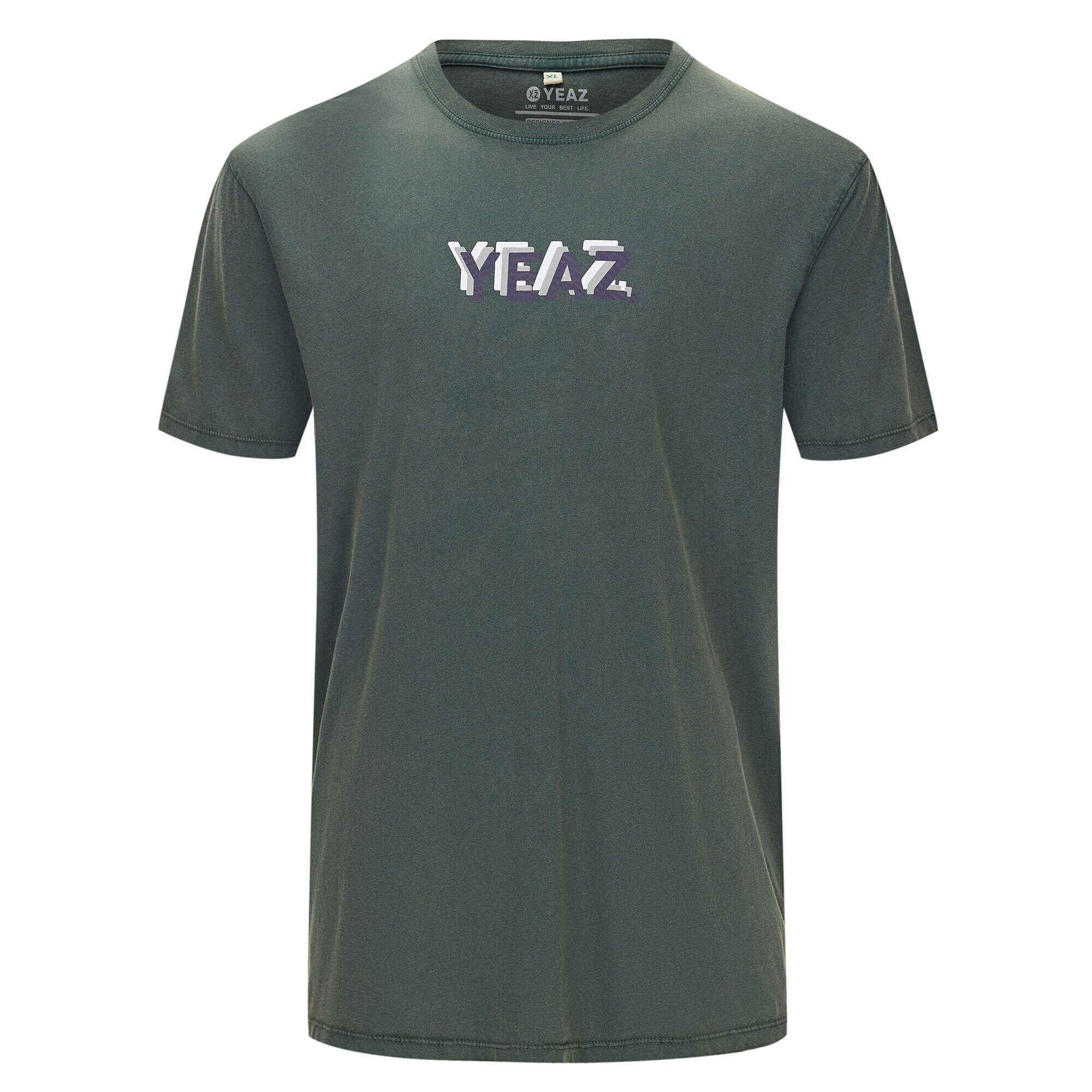 YEAZ T-Shirt CHAWLAY T-Shirt T-Shirt im Vintage Look aus hochwertigem veganem Material-Mix