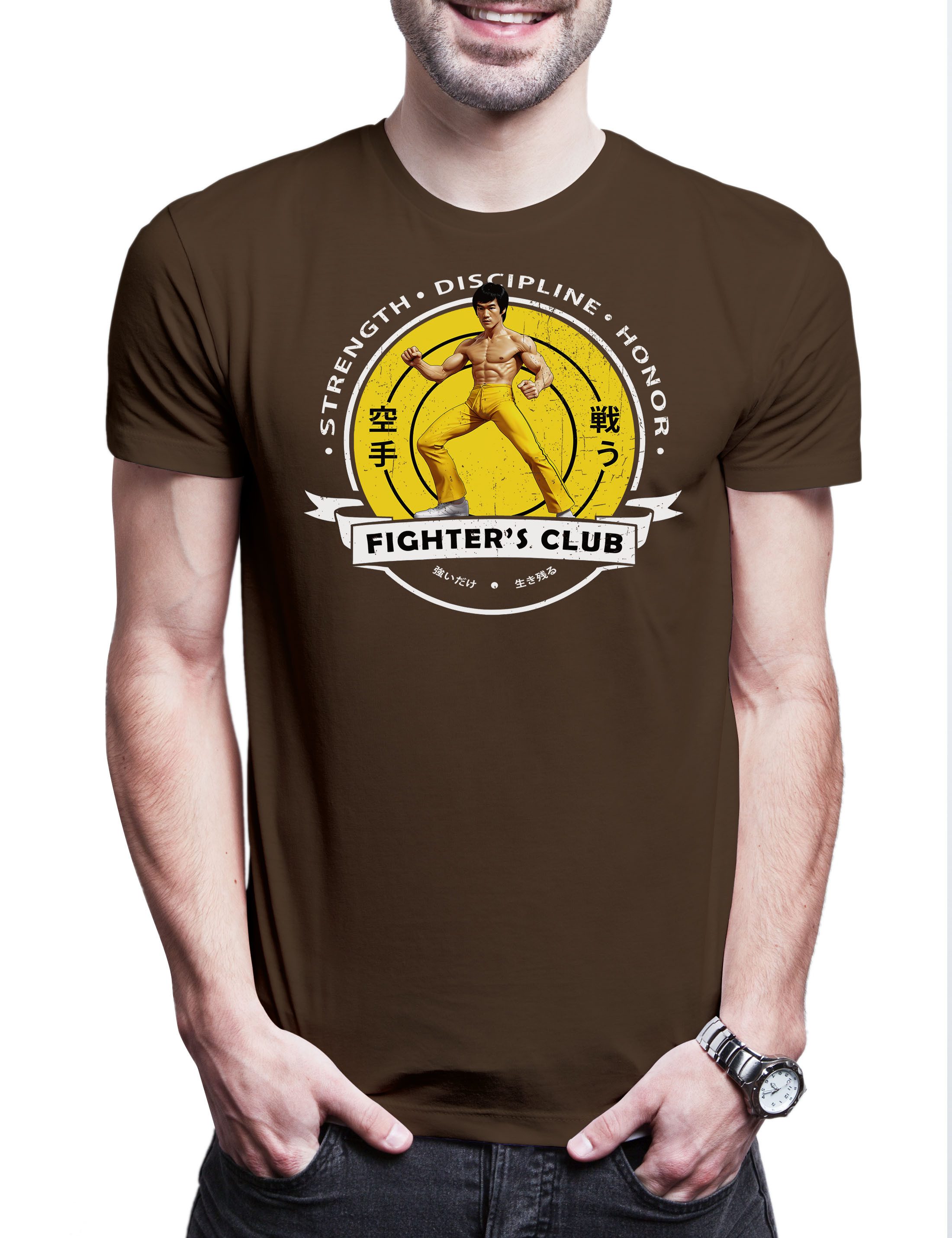 Urban Backwoods Print-Shirt Fighter's Club Lee II Herren T-Shirt Vintage Bruce Karate Kung Fu (1-tlg) Martial Arts Todeskralle Film