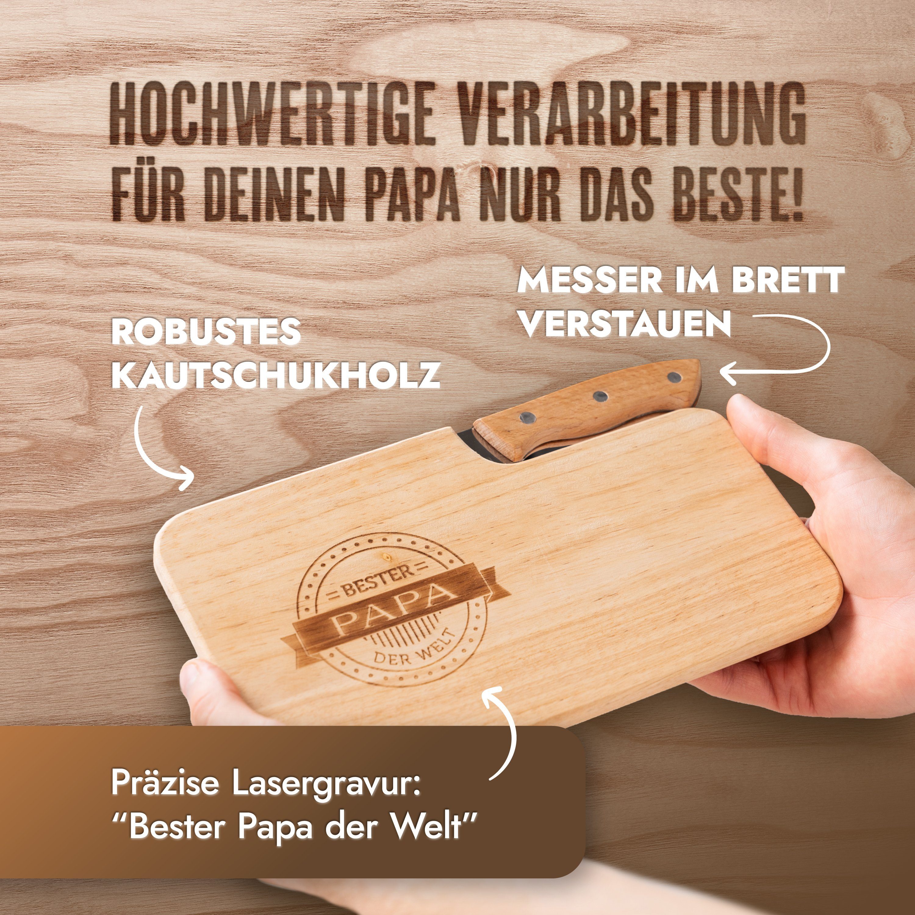 Amari Brotschneidebrett AMARI® Schneidebrettchen "Bester Papa"