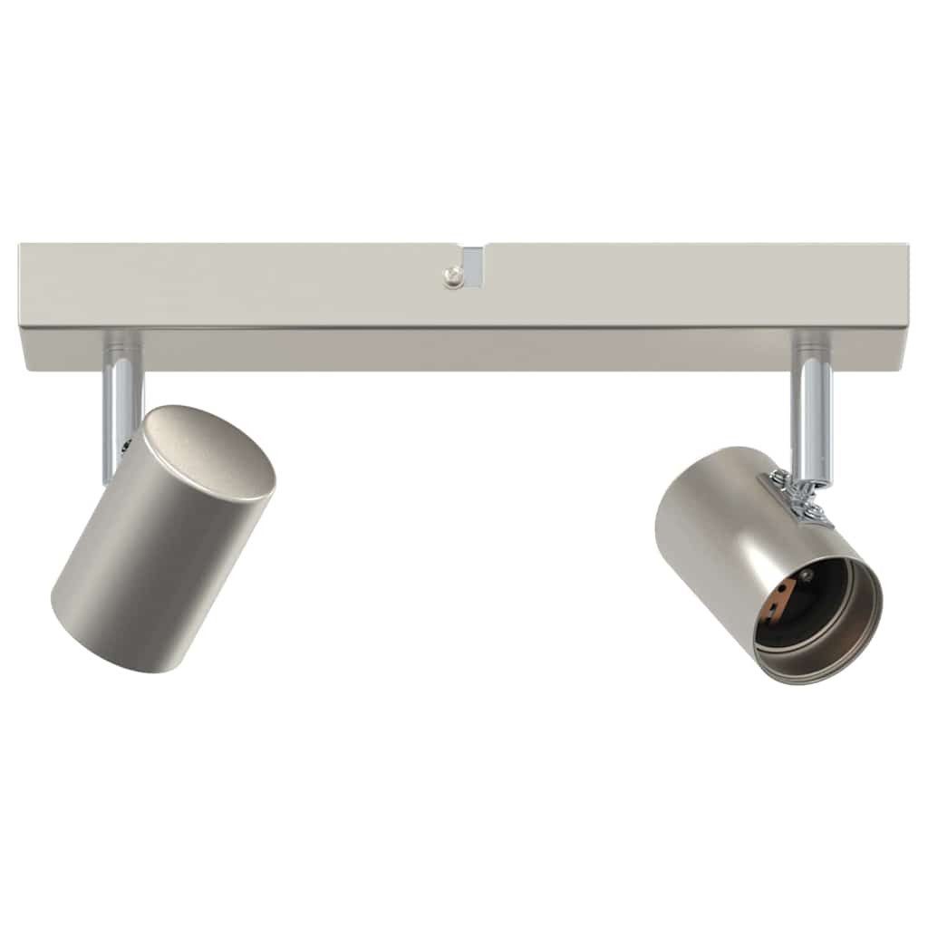 vidaXL Flutlichtstrahler Deckenstrahler mit Strahlern Nickel 26 x 6,5 x 11,5 cm Metall