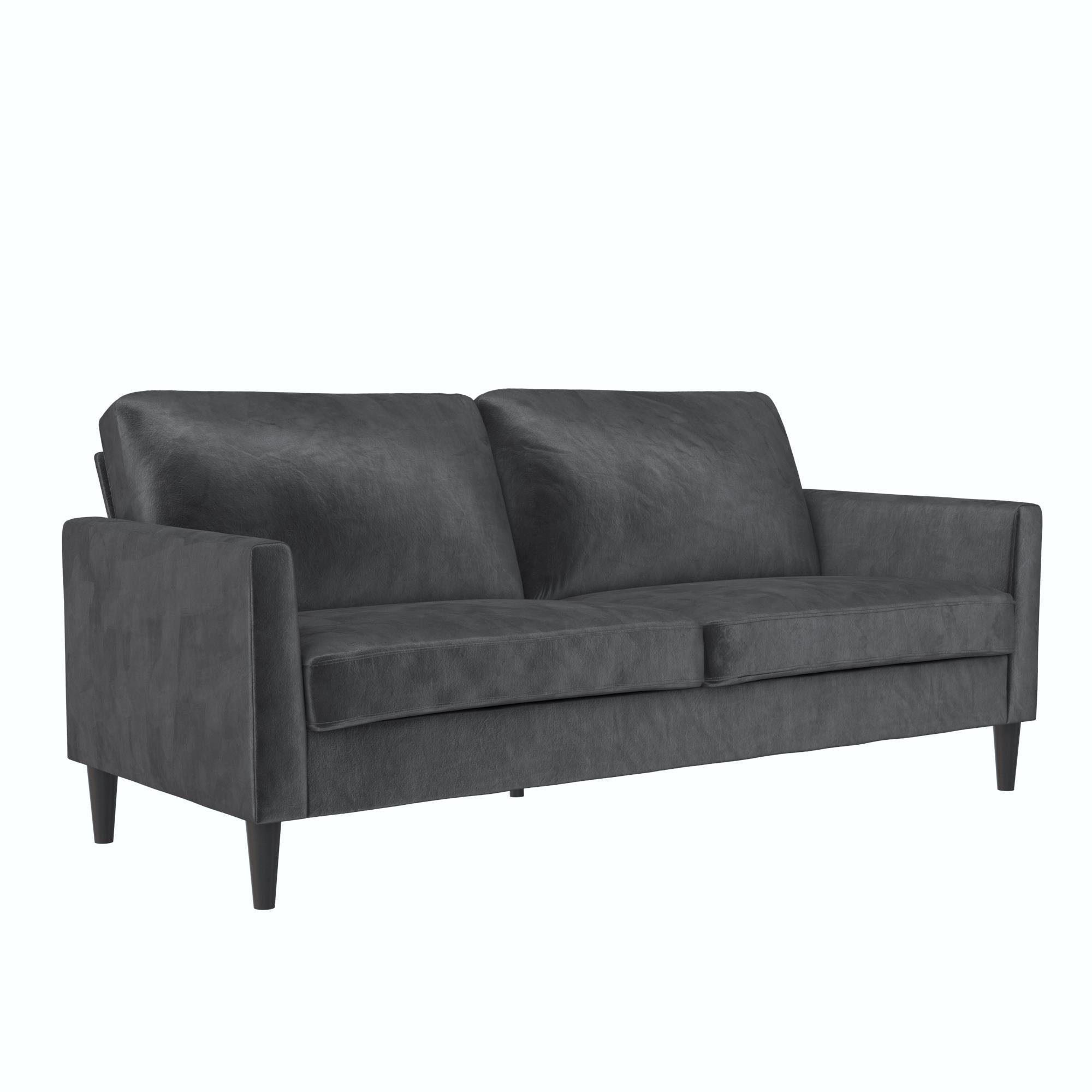 loft24 Sofa Winston, 3-Sitzer Couch, Massivholz Beine, Länge 188 cm dunkelgrau
