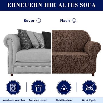 Sofahusse 2/3/4 Sitzer Subrtex Damast Stretch Sofabezug, SUBRTEX, mit klassischen und prächtigen Blumenmustern