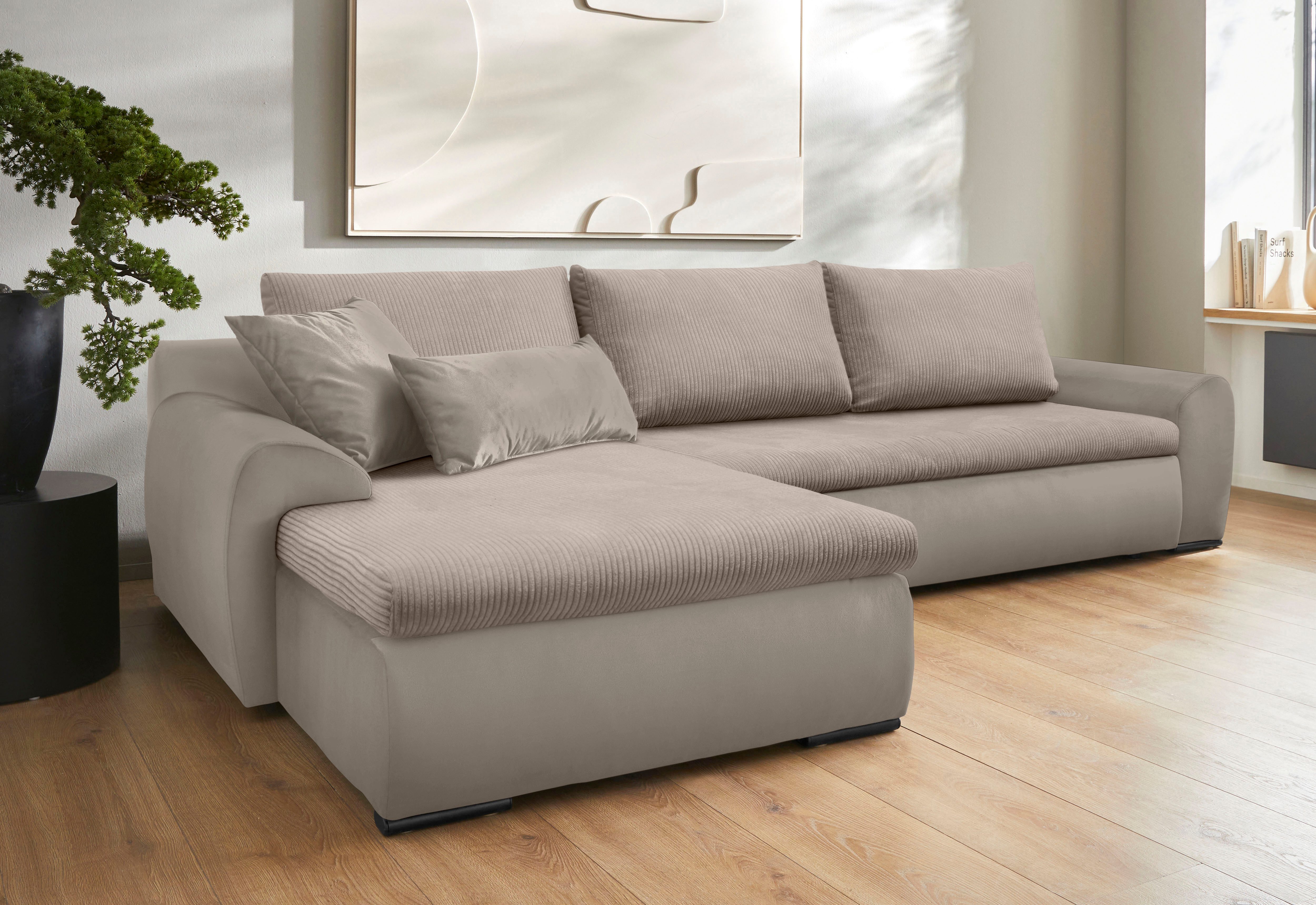 Home affaire Ecksofa "Win L-Form", optional mit Schlaffunktion und Bettkast günstig online kaufen
