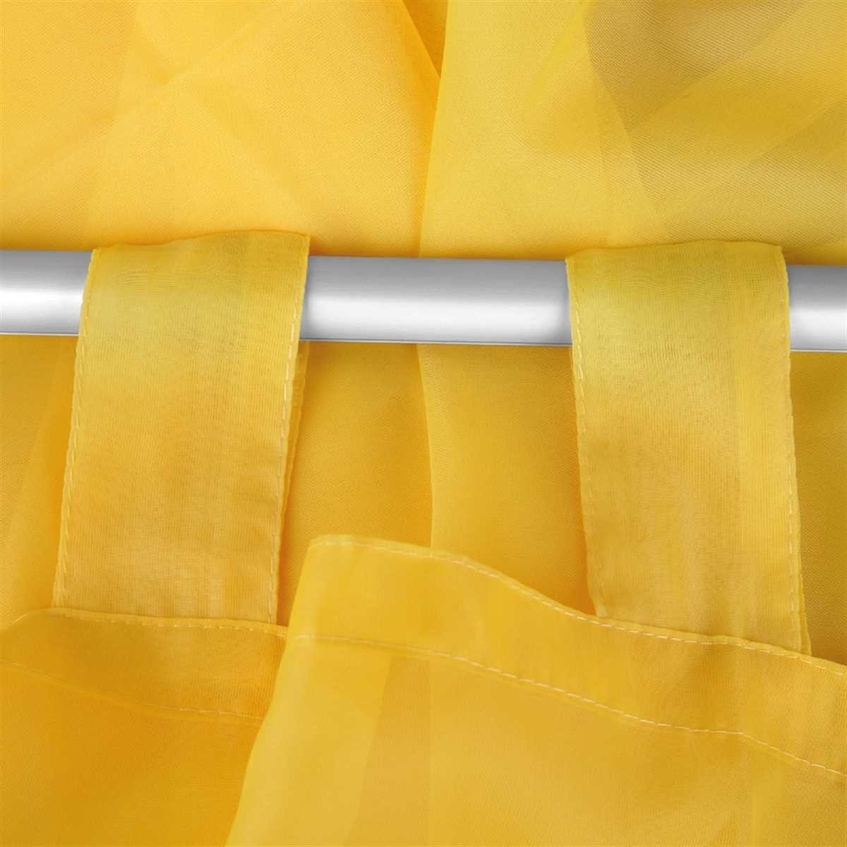 Vorhang, Gardinenset Bestlivings, Voile, Schlaufenschals St), Gelb 2 transparent, "Transparent", (2 Schlaufen