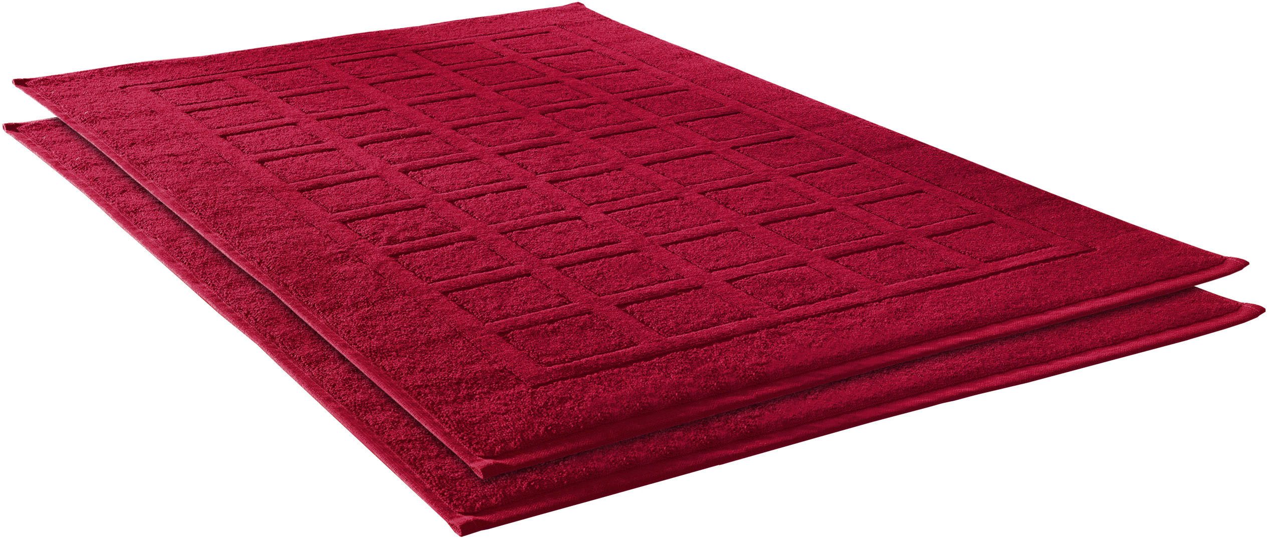 Dyckhoff Badematte Planet, Höhe 3 mm, beidseitig nutzbar, fußbodenheizungsgeeignet, Baumwolle, rechteckig, 2-tlg. Badematte, Baumwolle, 2er Set Hotelmatte