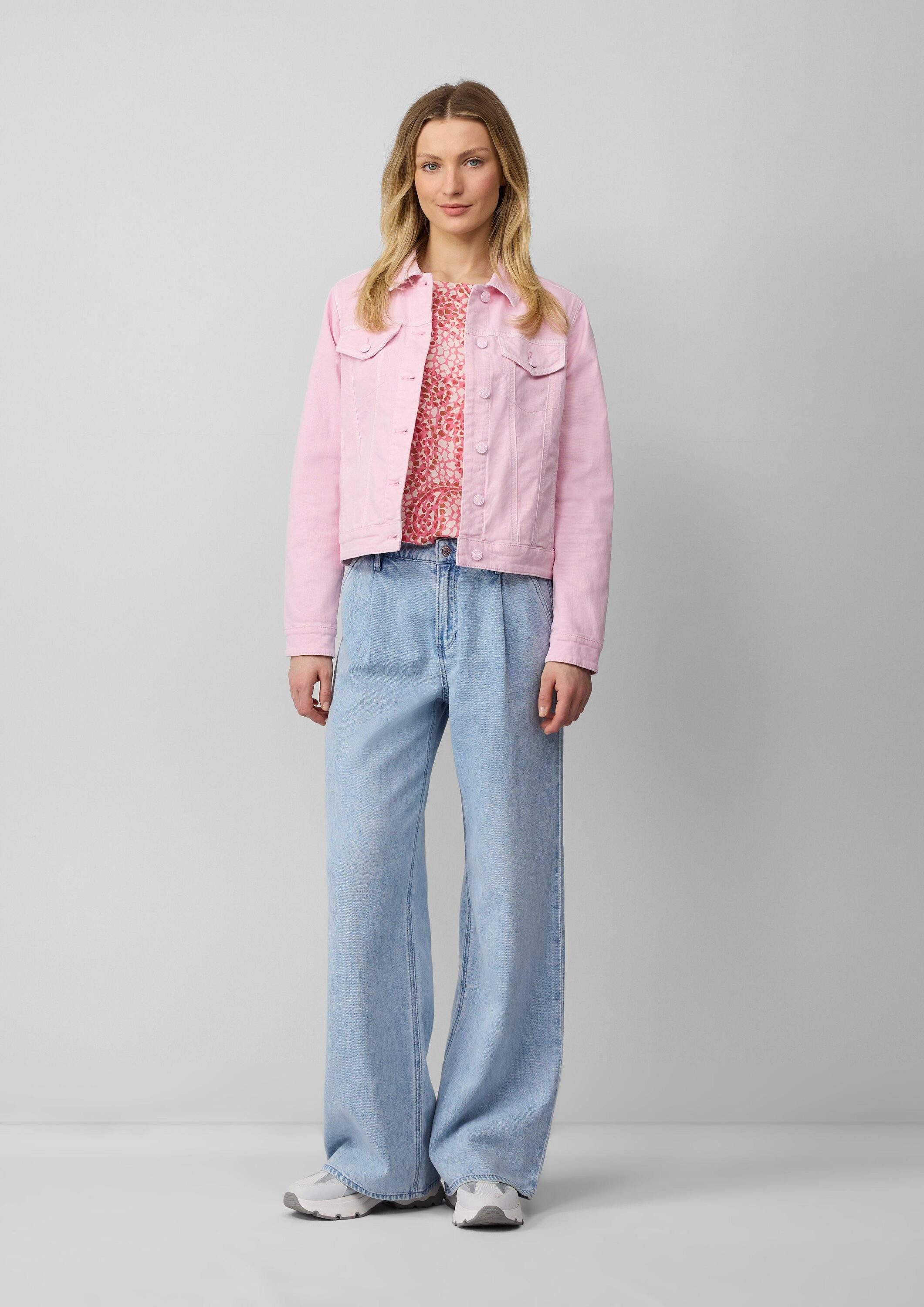 s.Oliver Kurzarmshirt T-Shirt T-Shirt aus Viskosemix mit überschnittenen Schultern