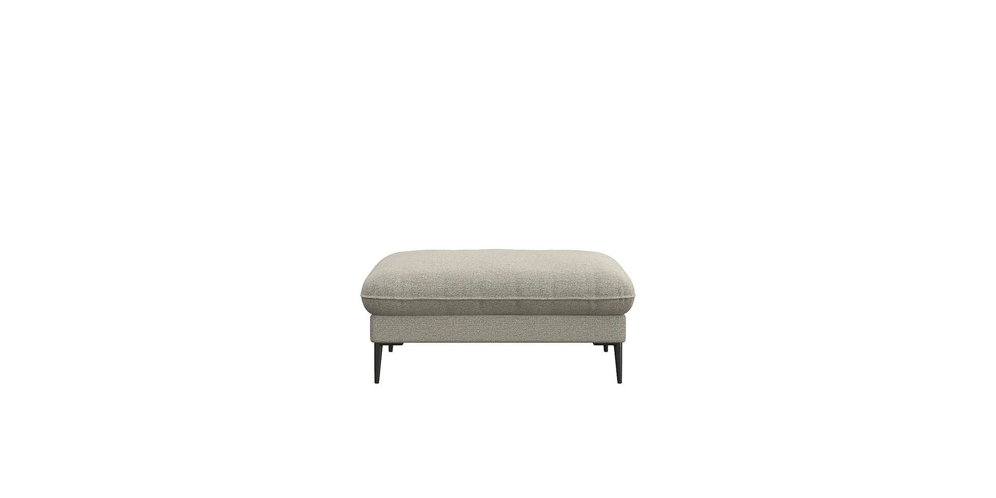 FLEXLUX Pouf Salino, Fußhocker, Sitzhocker, Polsterhocker, Kaltschaum & Stahl-Wellen, Füsse Schwarz