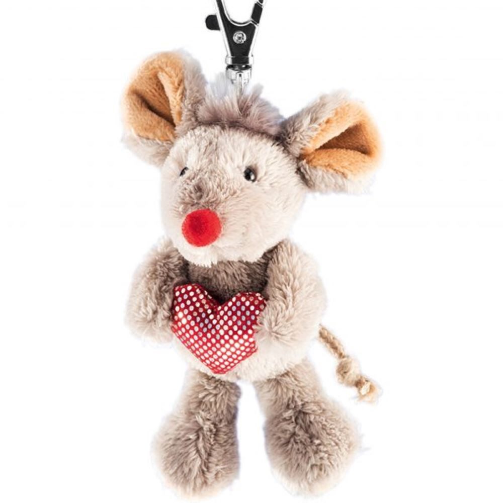 Schaffer® Kuscheltier Schaffer Schlüsselanhänger Maus+Herz 12 cm