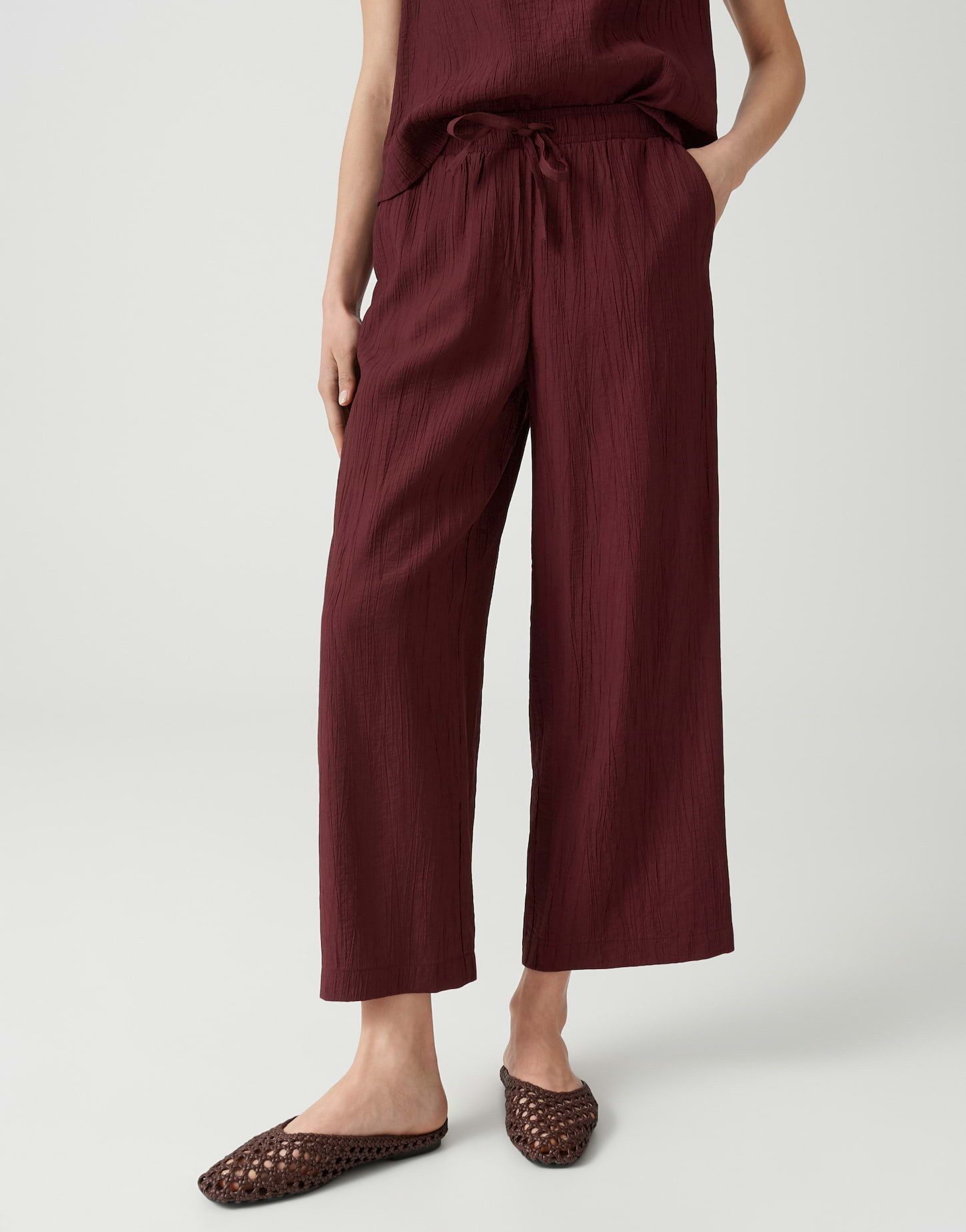 OPUS Culotte mit Crinkle Effekt Fließender Fall mit entspanntem Komfort