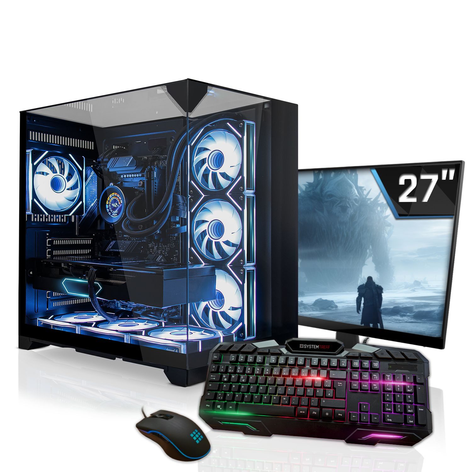 SYSTEMTREFF Gaming-PC-Komplettsystem (27", Intel Core i9 14900KF, Nvidia GeForce RTX 5070, 64 GB RAM, 2000 GB SSD)